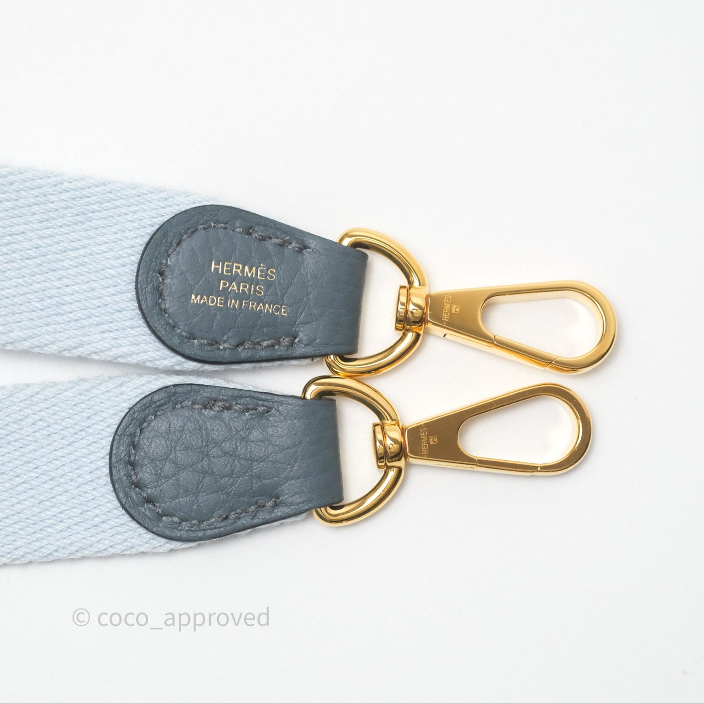 Hermès Mini Evelyne 16 Bleu Orage Y7 / Bleu Brume T0 Clemence Gold Hardware