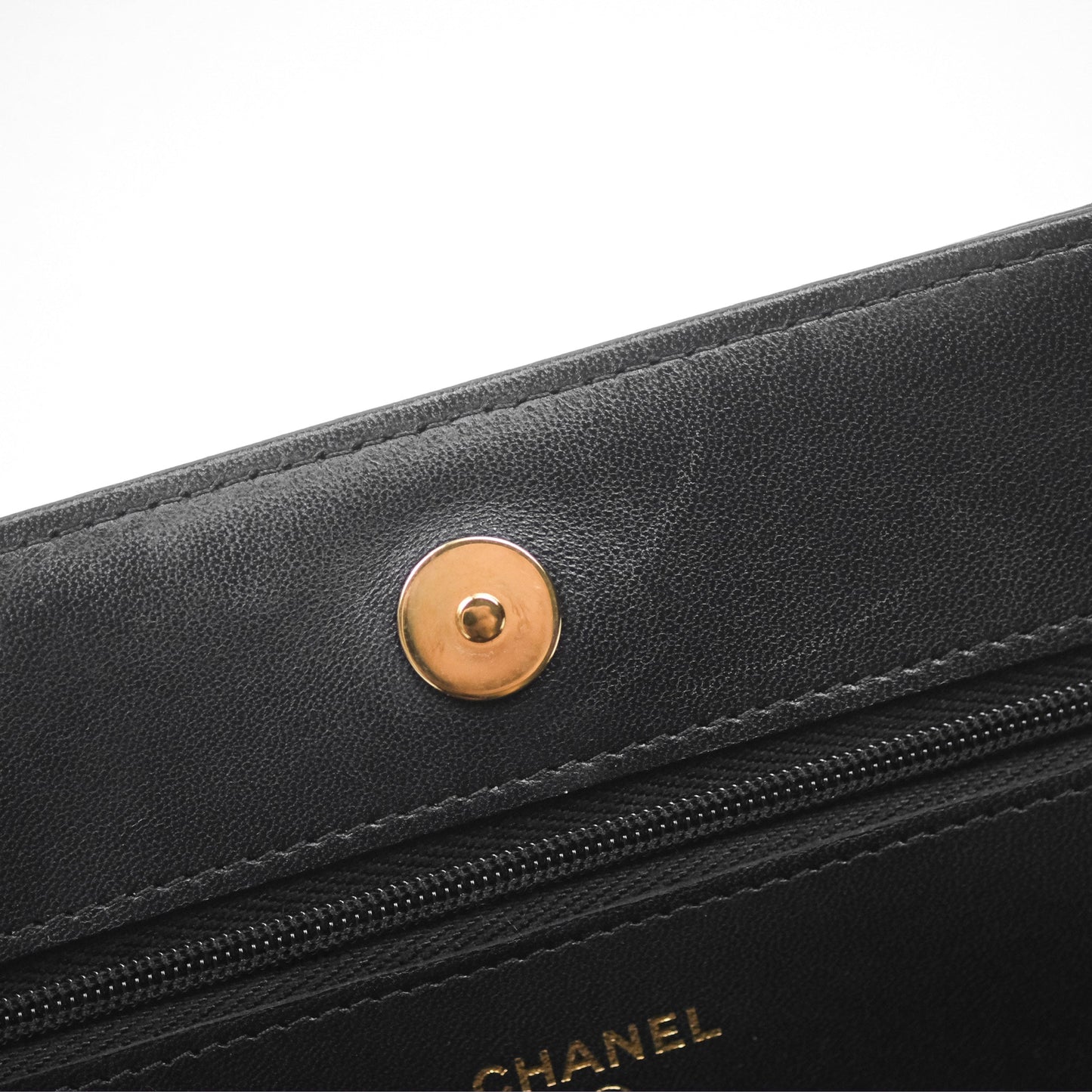 Chanel Quilted Classic Wallet on Chain WOC Black Lambskin Gold Hardware