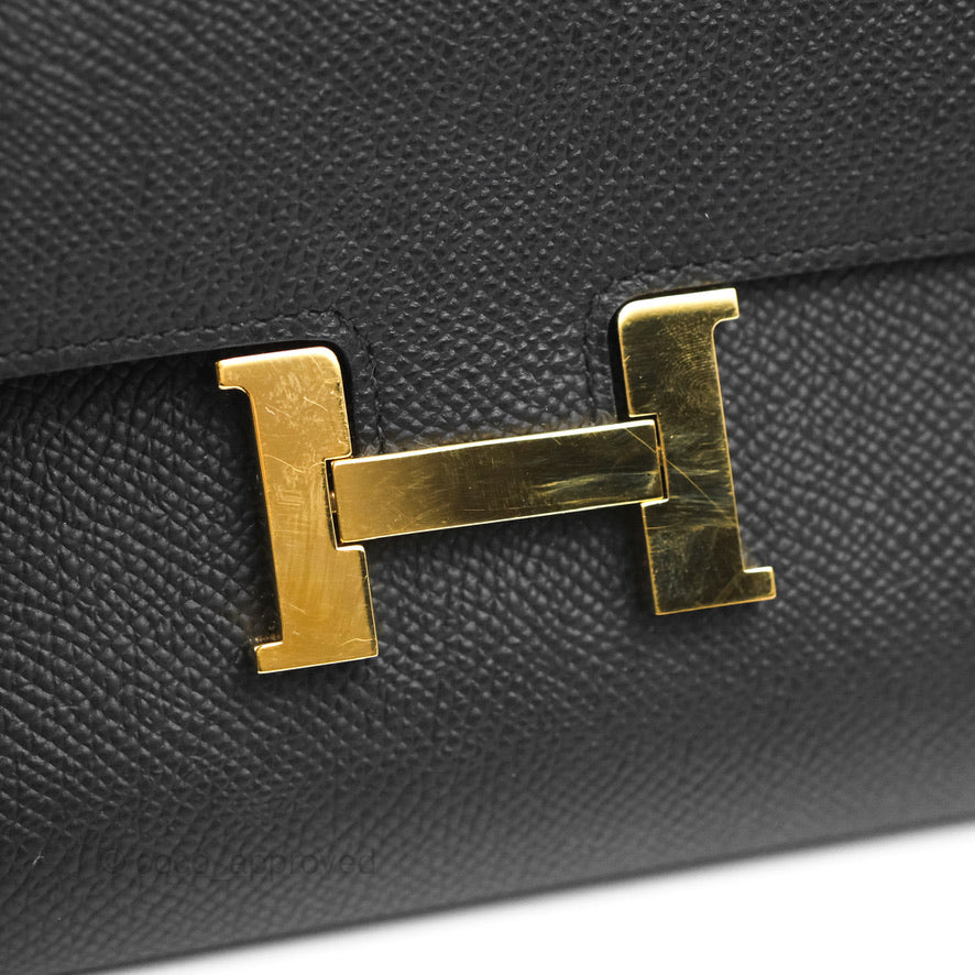 Hermès Constance Long To Go Wallet Black Epsom Gold Hardware