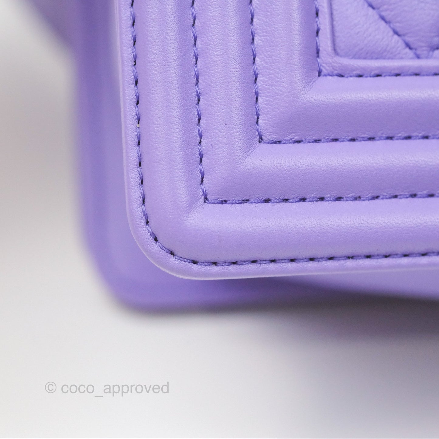 Chanel Quilted Medium Boy Purple Calfskin Silver Hardware