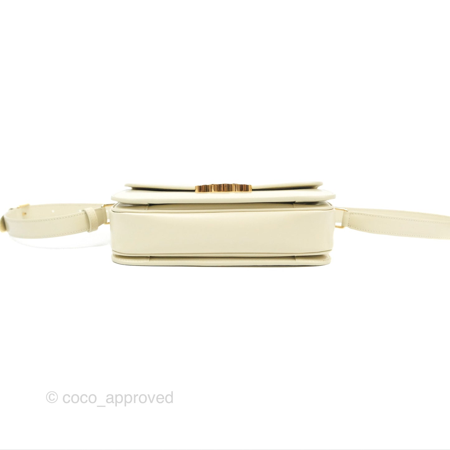 Celine Medium Triomphe Bag Limestone Shiny Calfskin