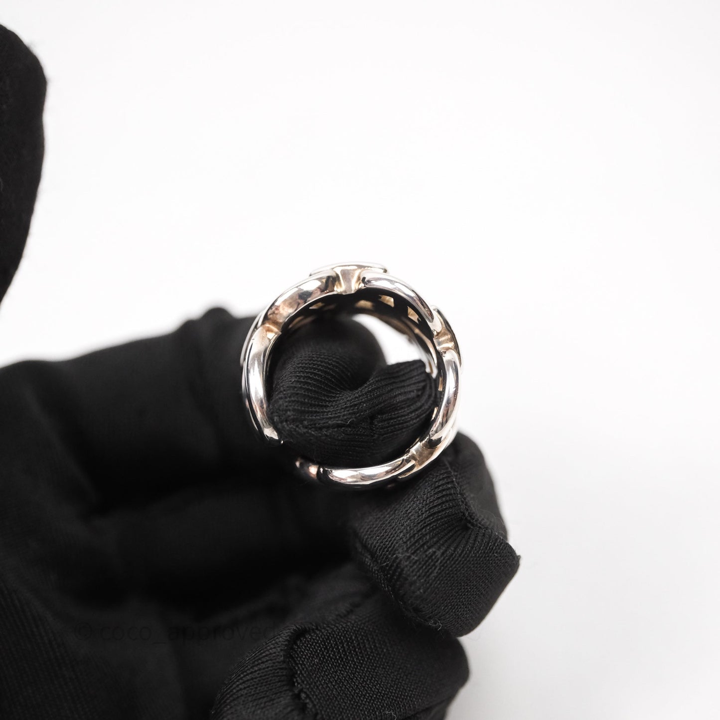 Hermès Chaine d'ancre Enchainee Ring Size 54