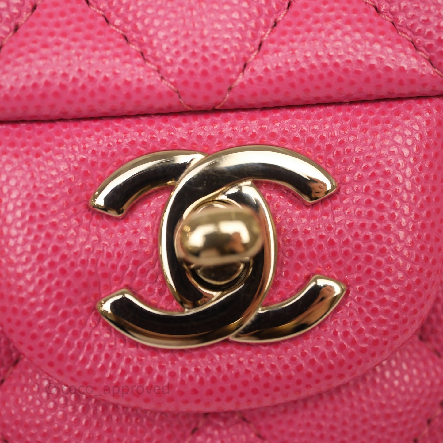 Chanel Small Classic Flap Quilted Hot Pink Caviar Gold Hardware