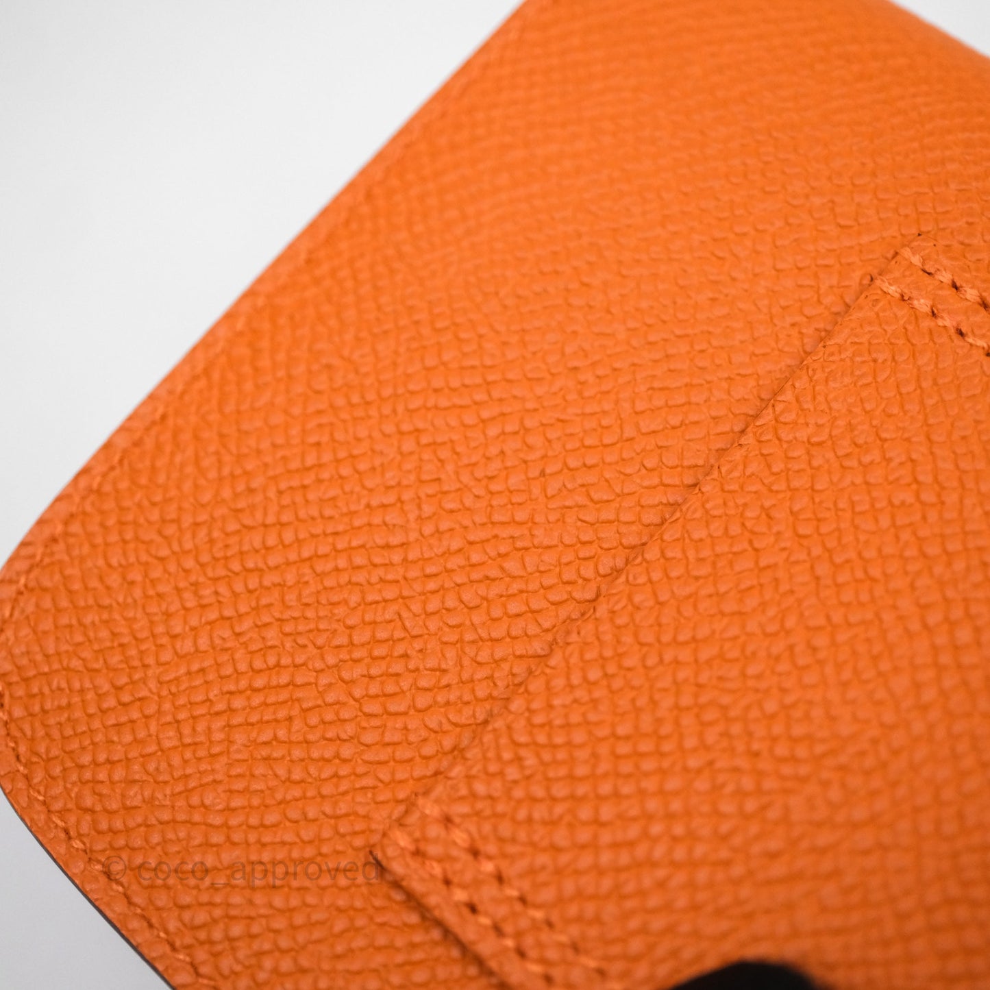 Hermès Constance Slim Wallet Orange 93 Epsom Palladium Hardware