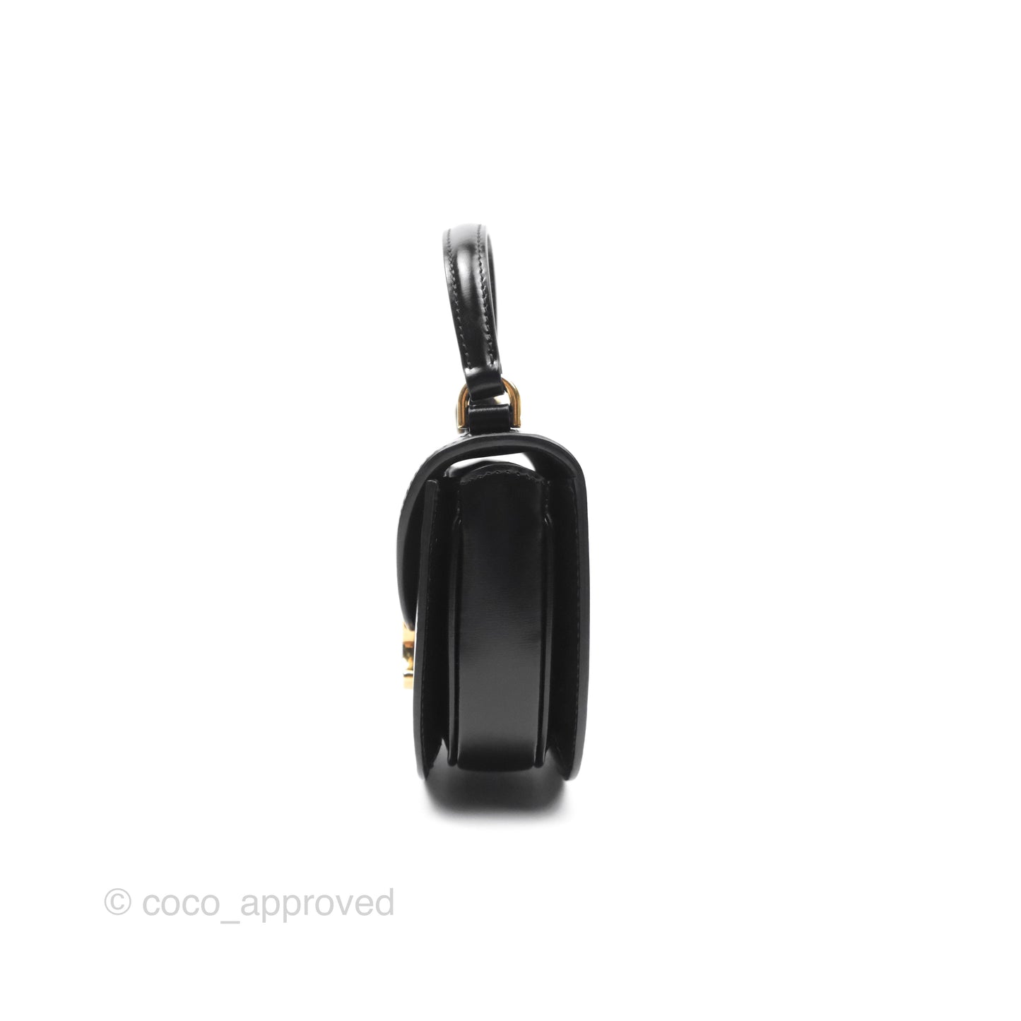 Celine Mini Besace Clea in Shiny Calfskin Black