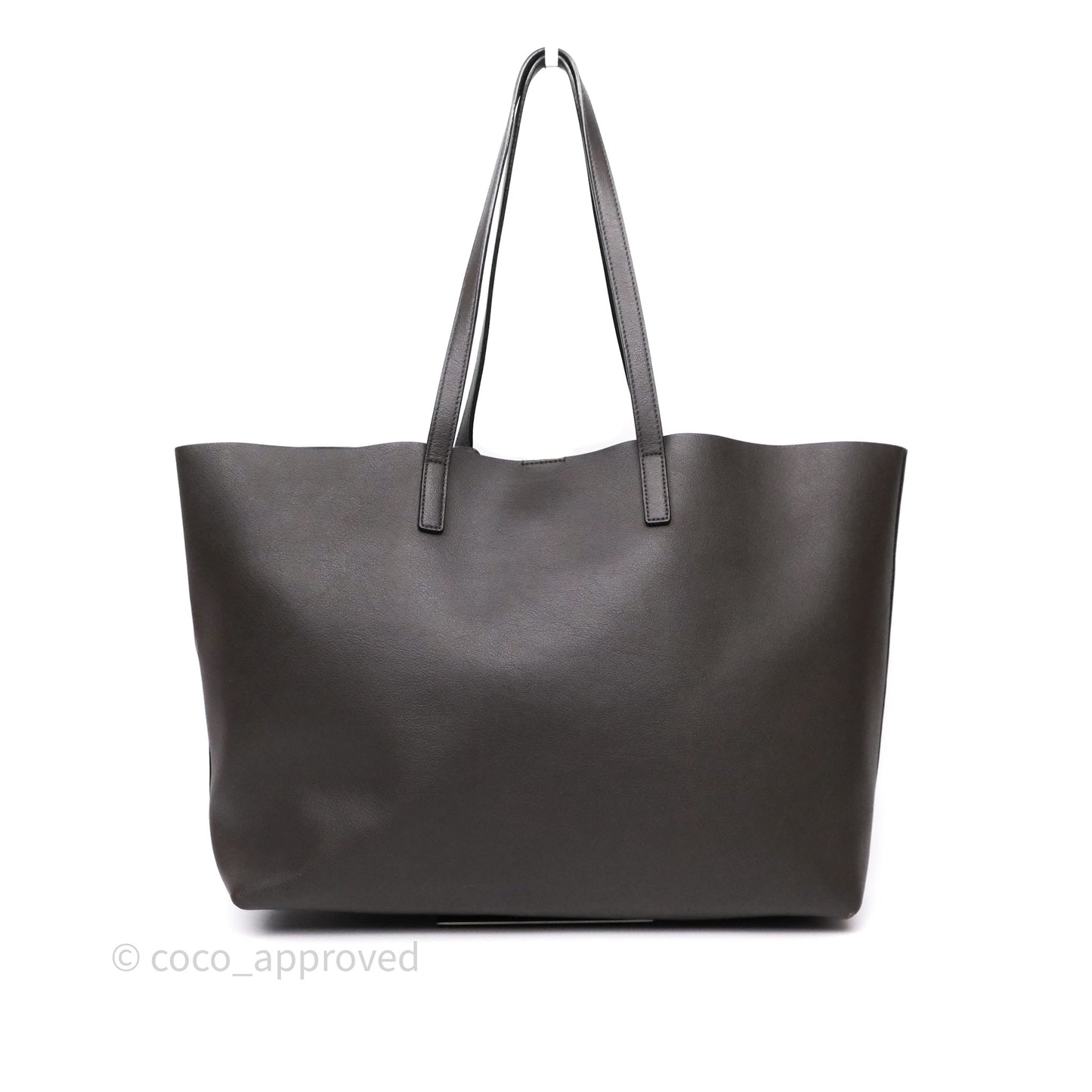 Saint Laurent Large Shopping Tote Dark Grey Calfskin