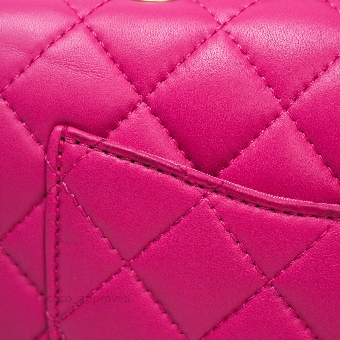 Chanel Quilted Mini Mademoiselle Chic Flap Dark Pink Lambskin Aged Gold Hardware