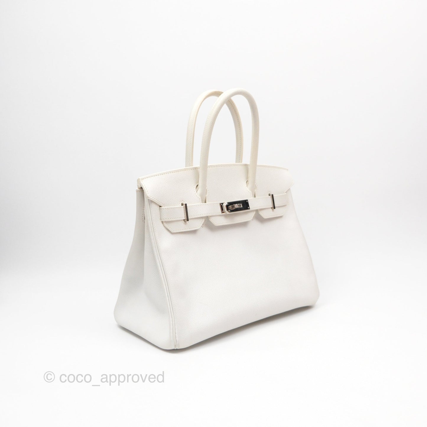 Hermès Birkin 30 Retourne White Epsom Palladium Hardware