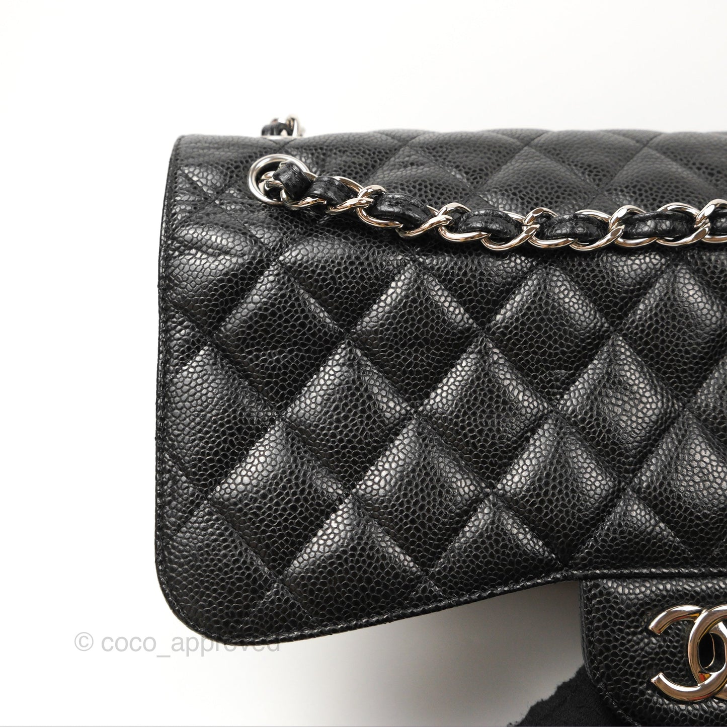 Chanel Jumbo Double Flap Black Caviar Silver Hardware⁣⁣