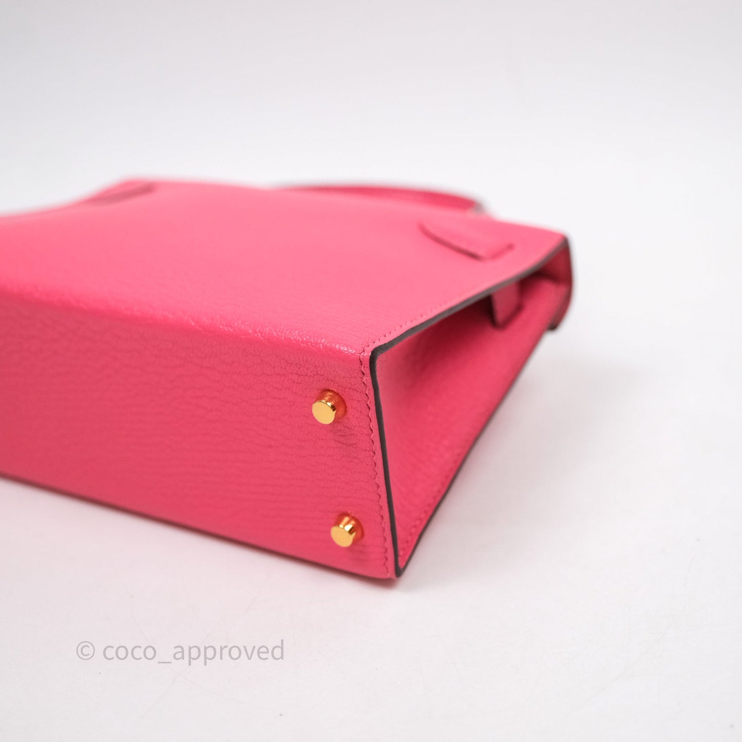 Hermes Mini Kelly II Chevre Mysore U5 Rose Lipstick Gold Hardware