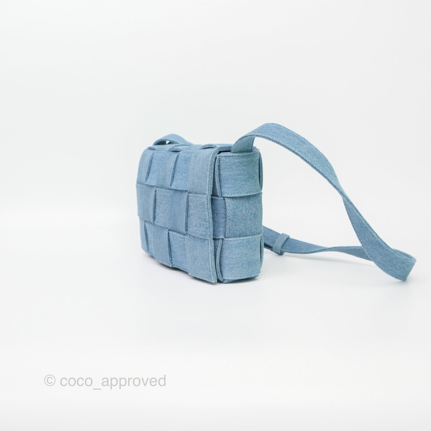 Bottega Veneta Cassette Shoulder Bag Intrecciato Denim