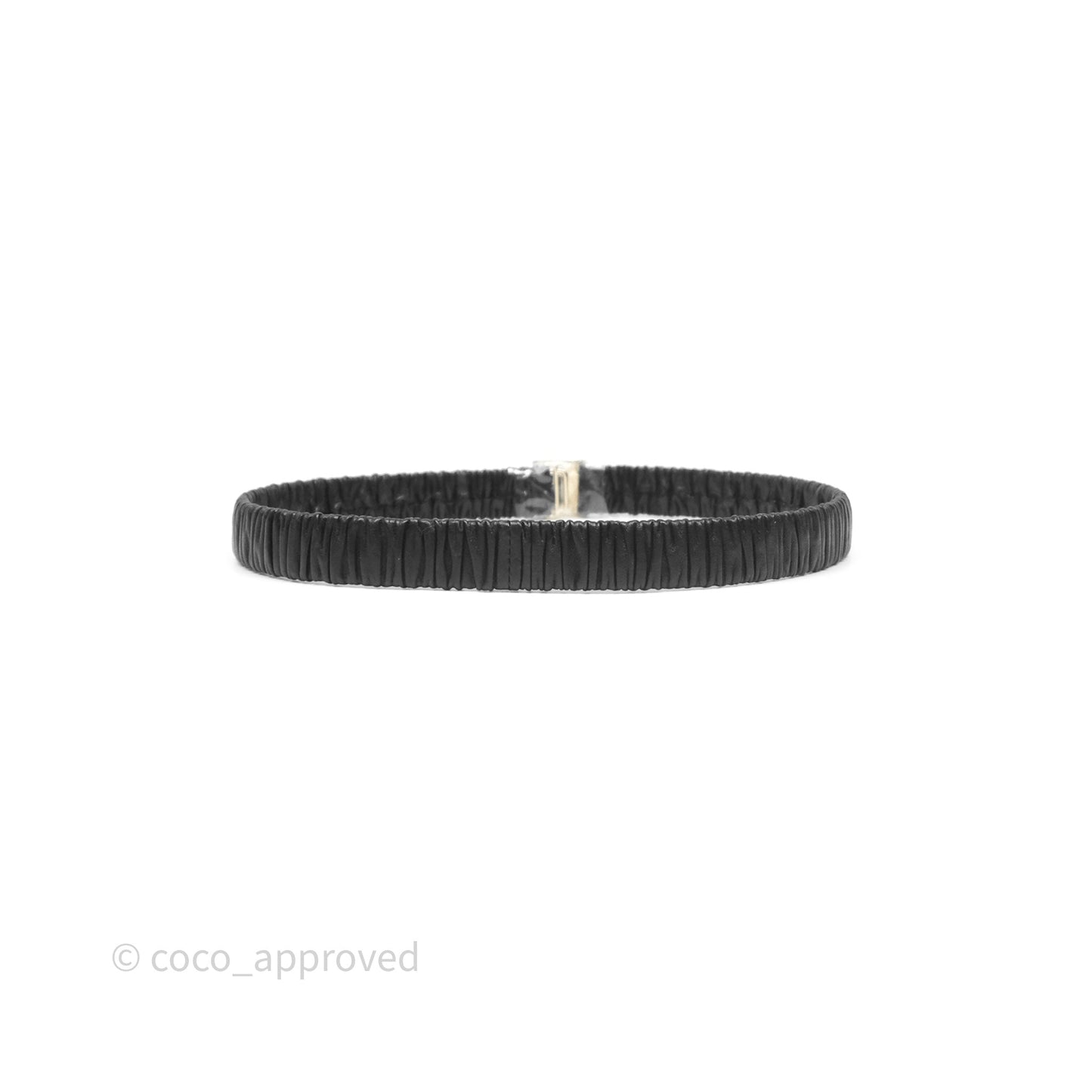 Chanel Square CC Ruched Belt Black Lambskin Gold Tone 22A