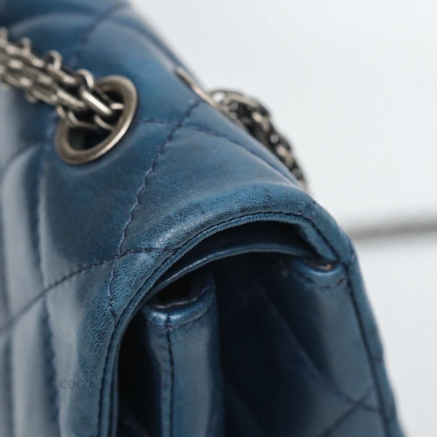 Chanel Reissue 227 Quilted Navy Lambskin Ruthenium Hardware