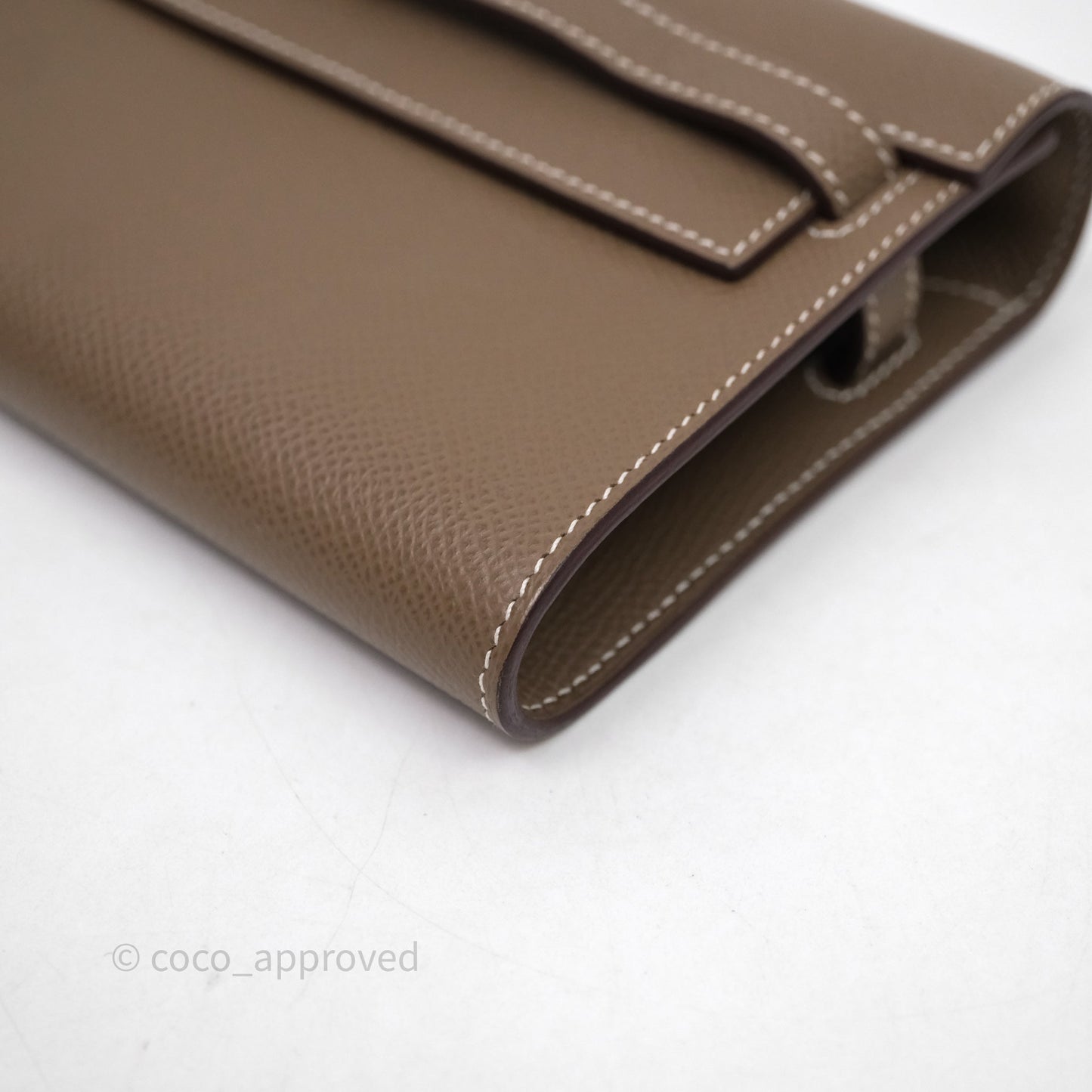 Hermès Kelly To Go Wallet Etoupe 18 Epsom Gold Hardware