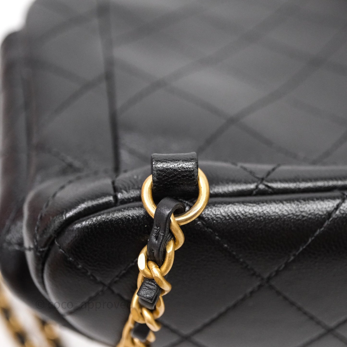Chanel Double Pocket Black Lambskin Gold Hardware 25C