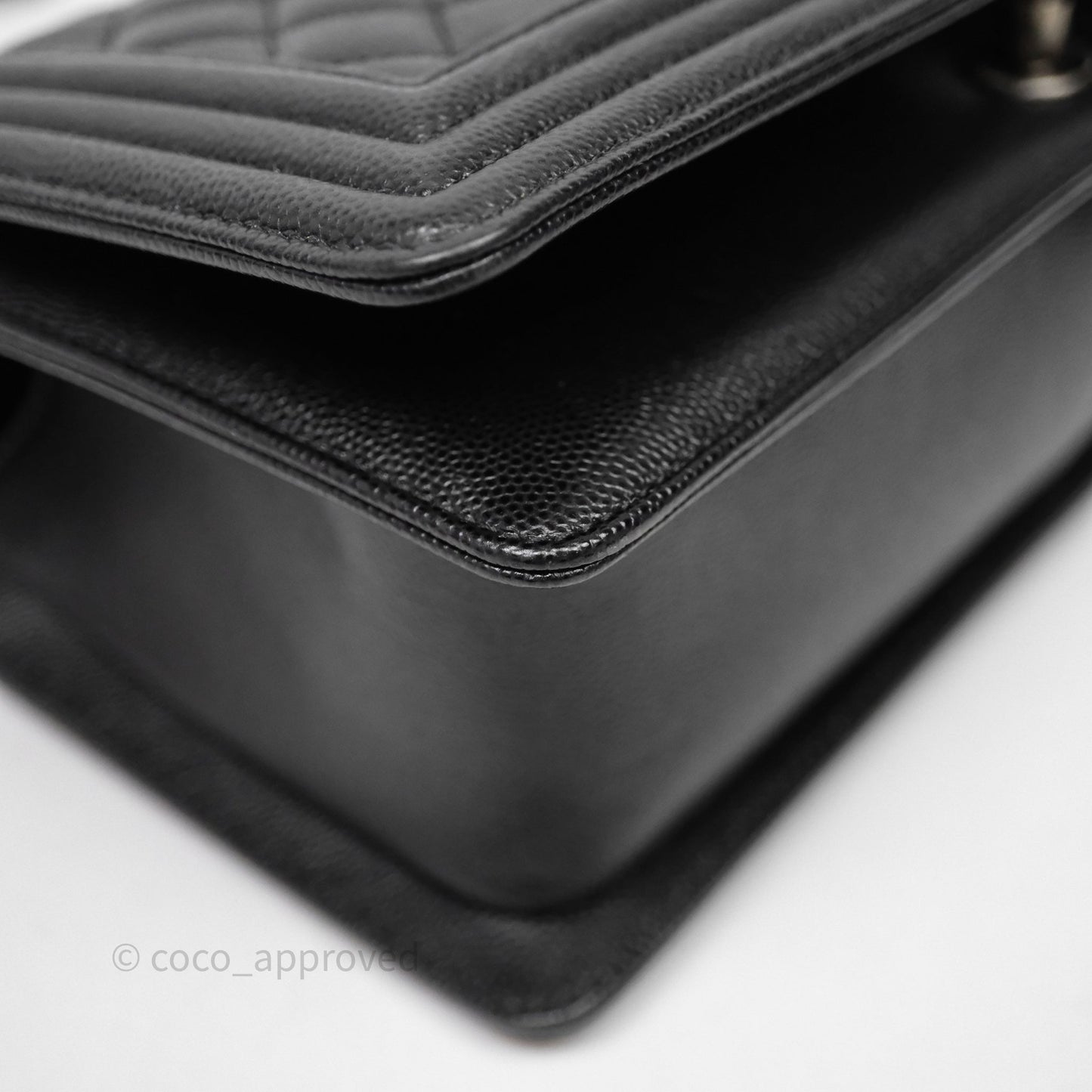 Chanel Quilted Medium Boy Black Caviar Ruthenium Hardware