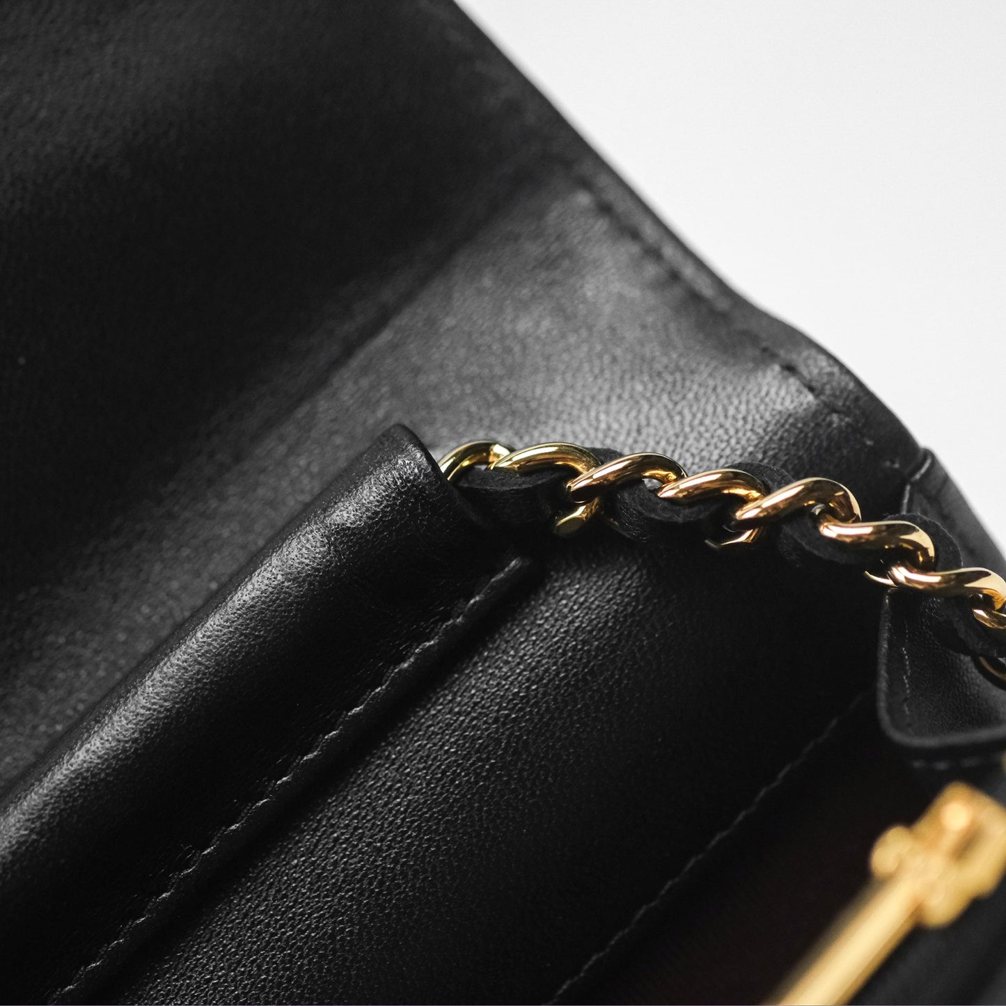 Chanel Quilted Classic Wallet on Chain WOC Black Lambskin Gold Hardware