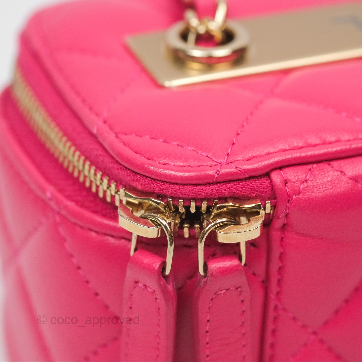 Chanel Trendy CC Vanity With Chain Dark Pink Lambskin Gold Hardware