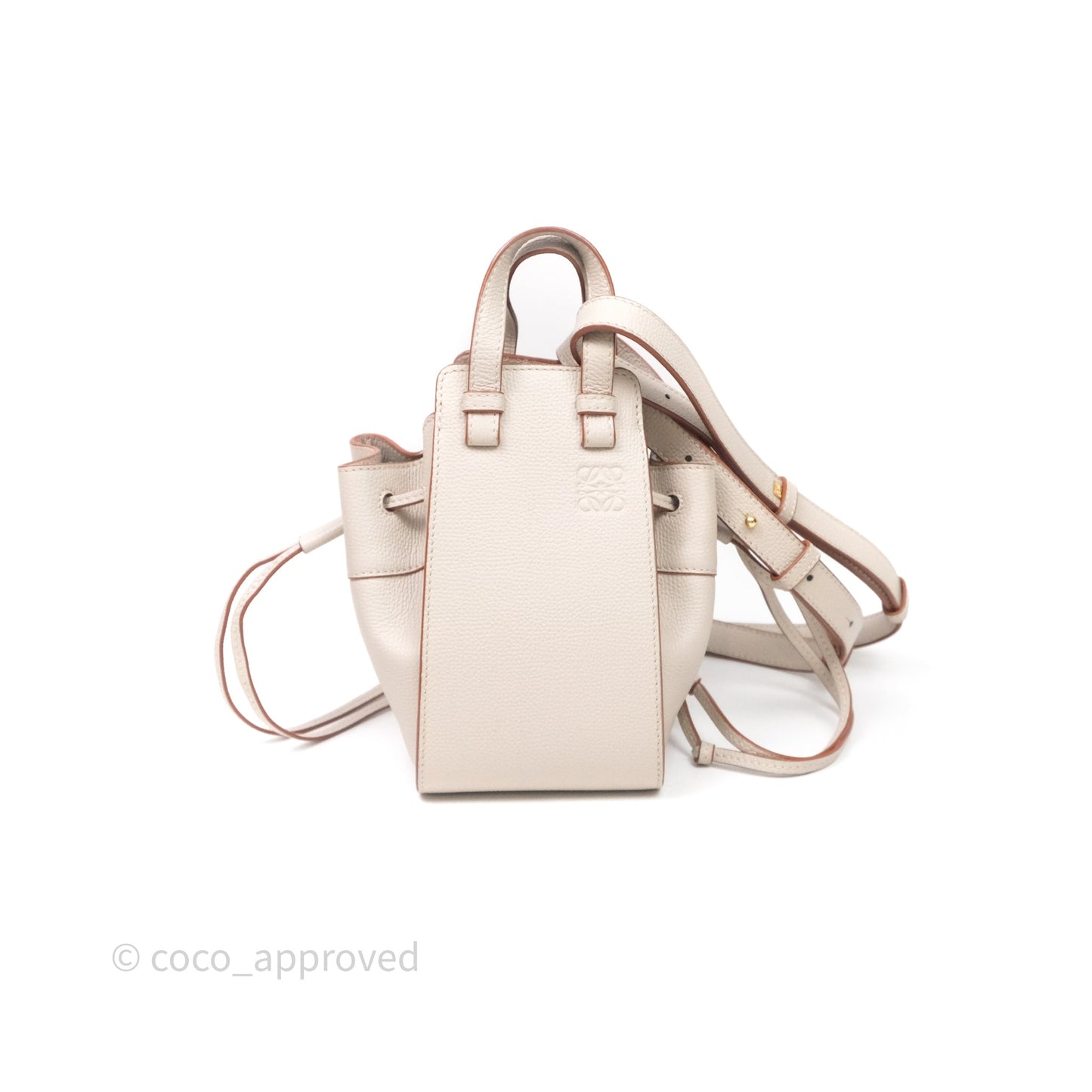 Loewe Mini Hammock Drawstring Light Ghost Calfskin