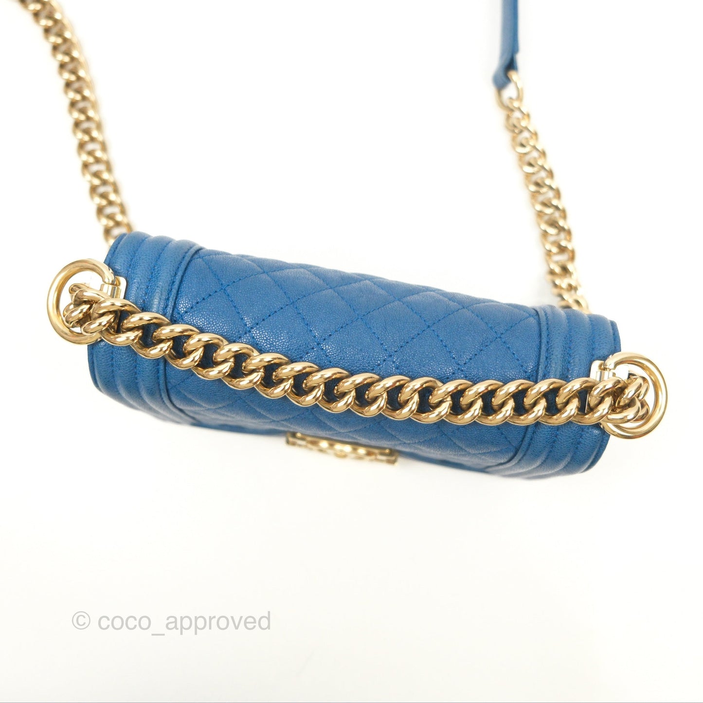 Chanel Small Boy Blue Caviar Gold Hardware