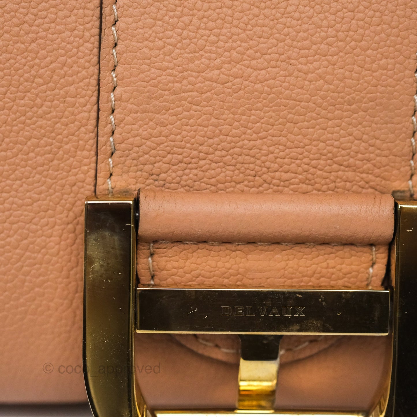 Delvaux Mini Brillant Bag Nude Grained Calfskin Gold Hardware