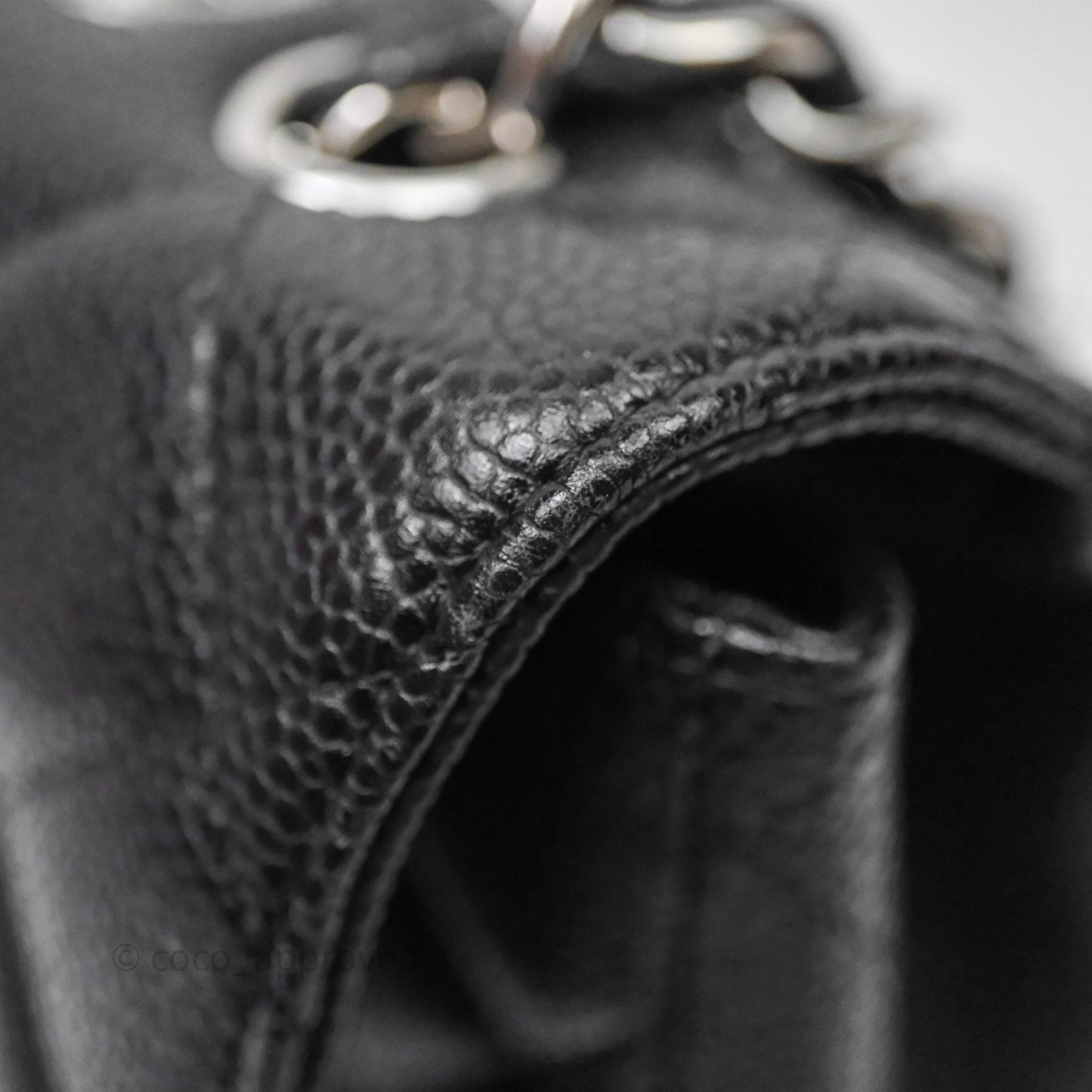 Chanel Jumbo Single Flap Black Caviar Silver Hardware