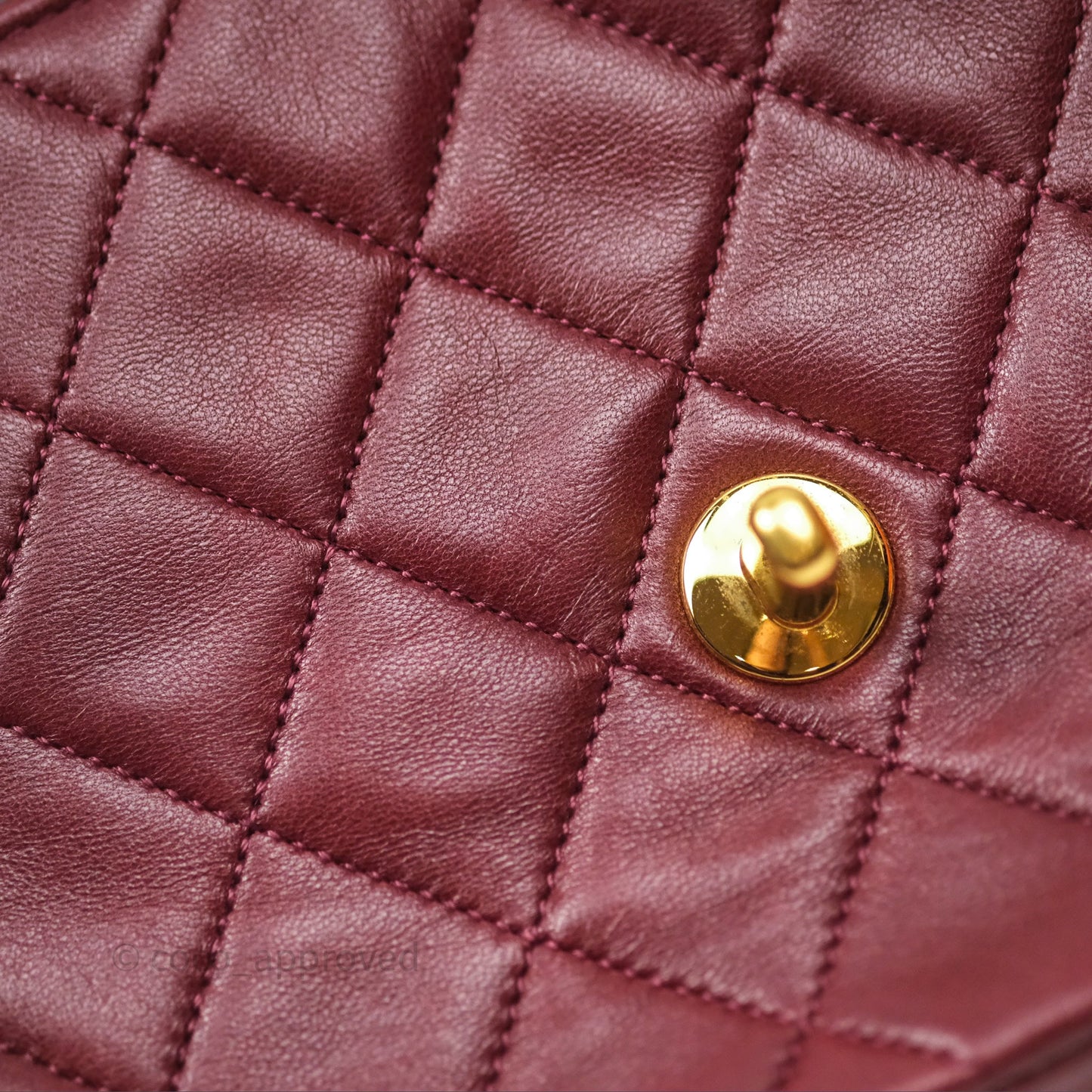 Chanel Vintage Mini Square Burgundy Lambskin 24K Gold Hardware