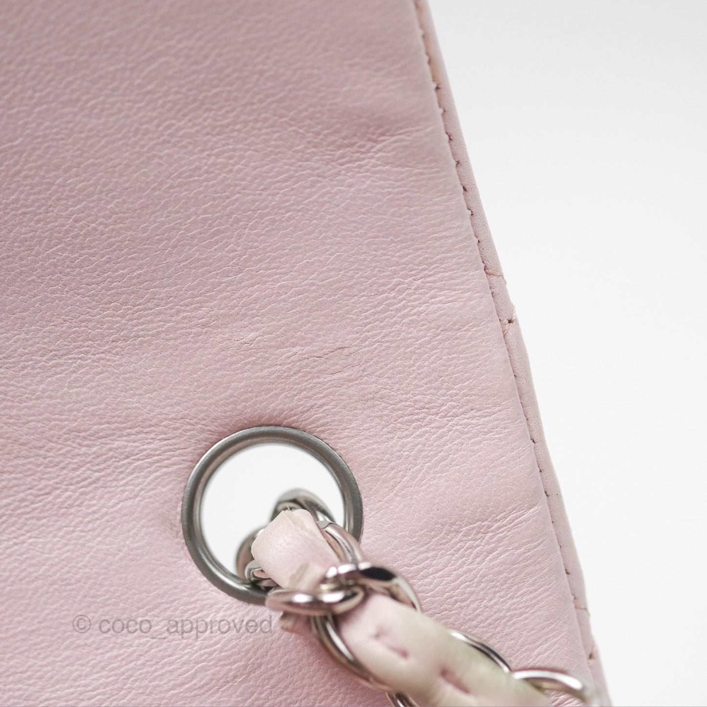 Chanel Quilted Mini Rectangular Light Pink Lambskin Silver Hardware