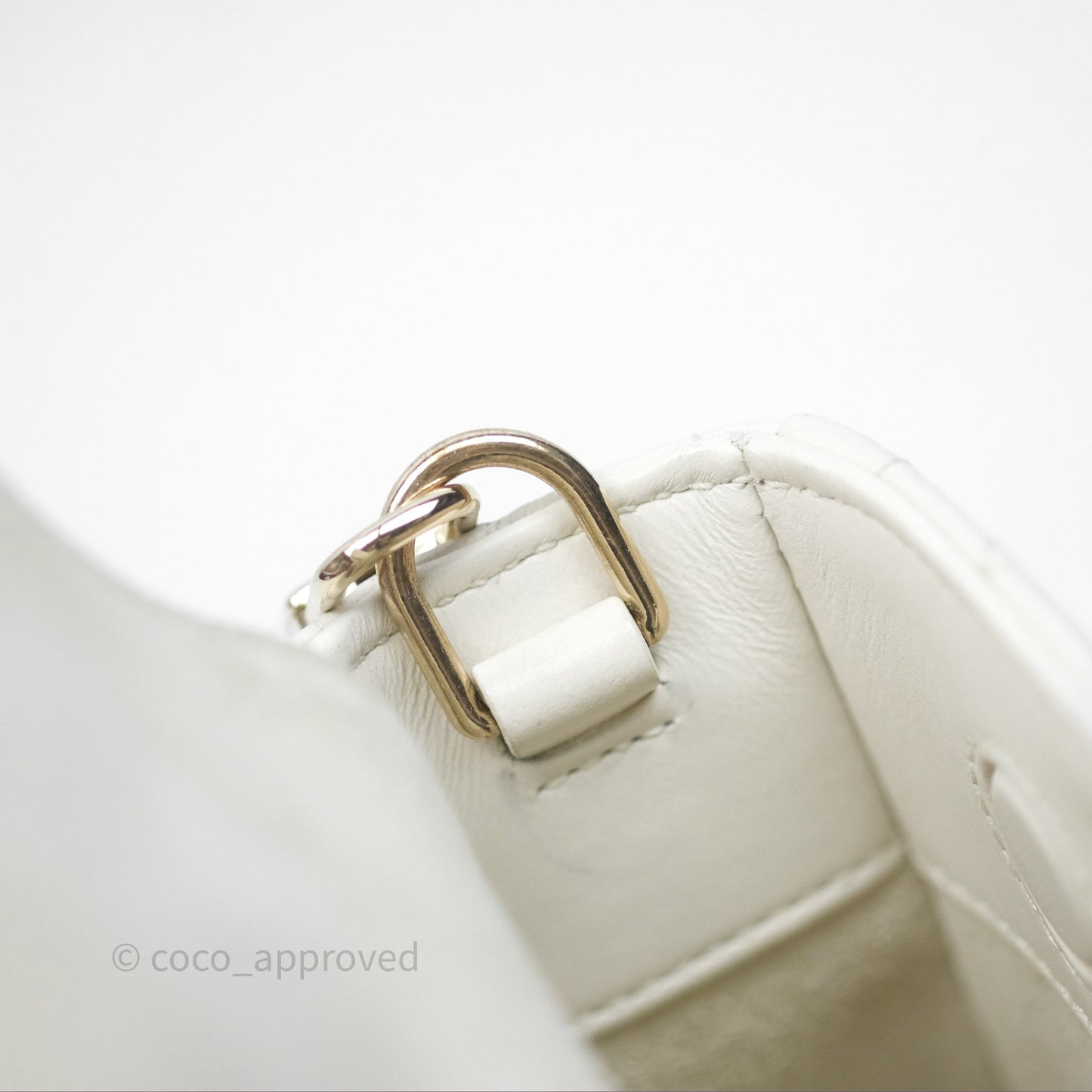 Dior Small Lady D-Joy Bag Ivory White Lambskin Cannage Gold Hardware