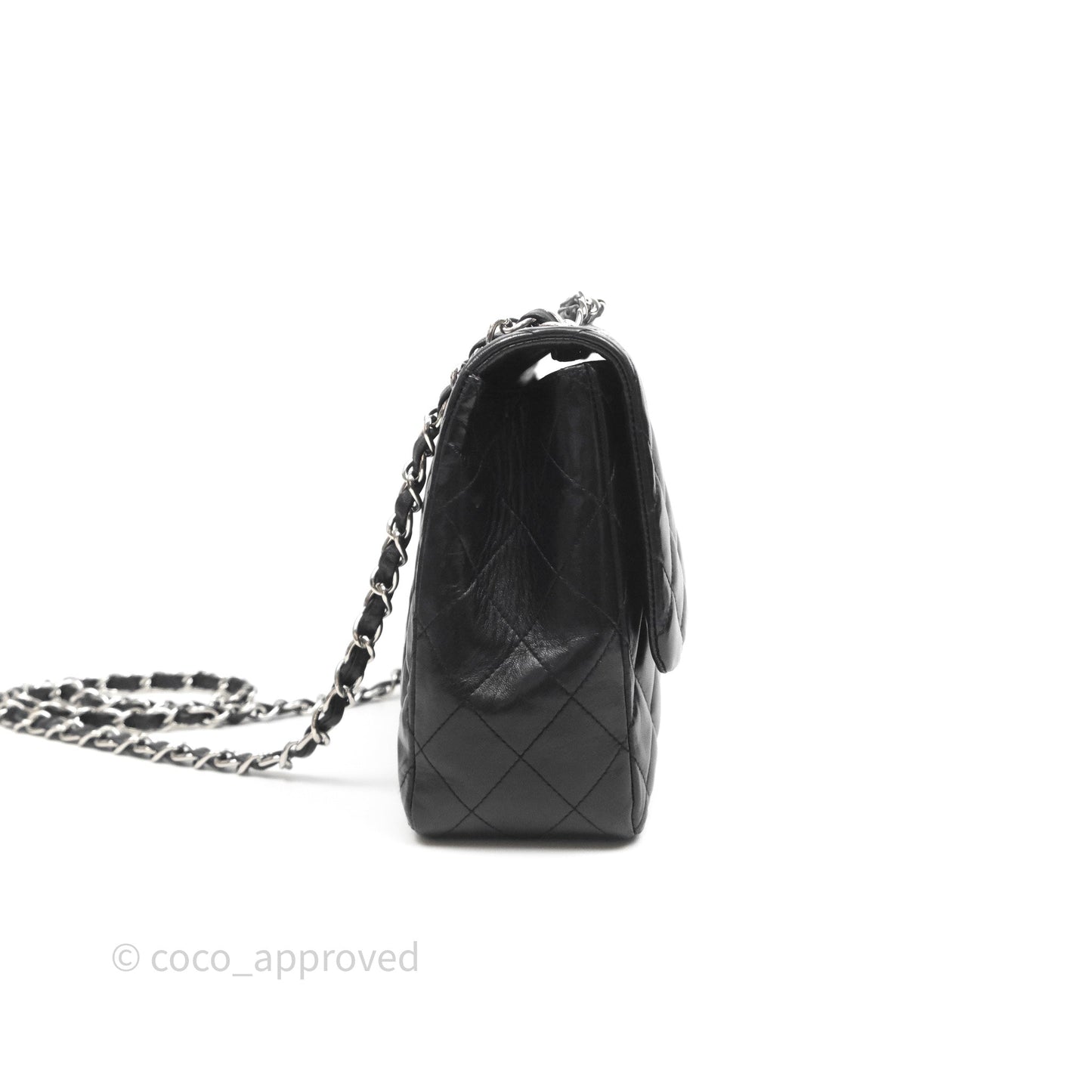Chanel Jumbo Single Flap Black Lambskin Silver Hardware