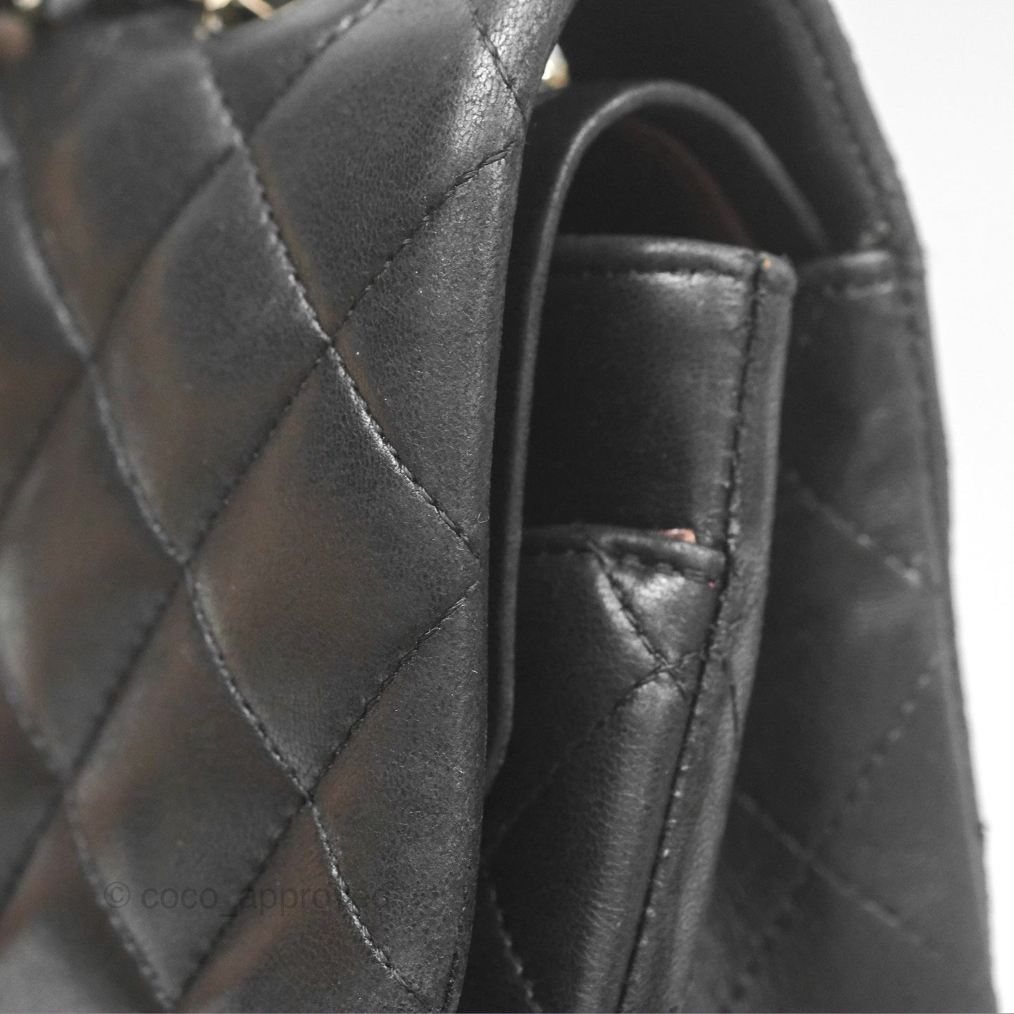 Chanel Classic M/L Medium Flap Quilted Black Lambskin Silver Hardware
