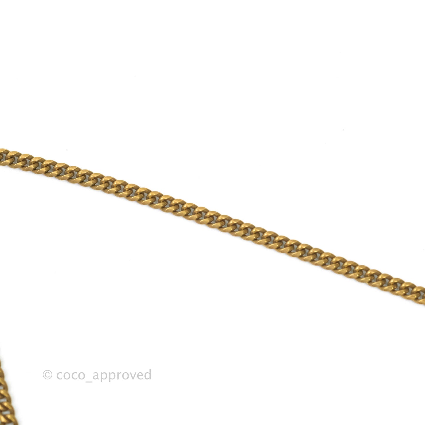 Chanel CC Crystal Pendant Chain Necklace Matte Gold Tone 21C