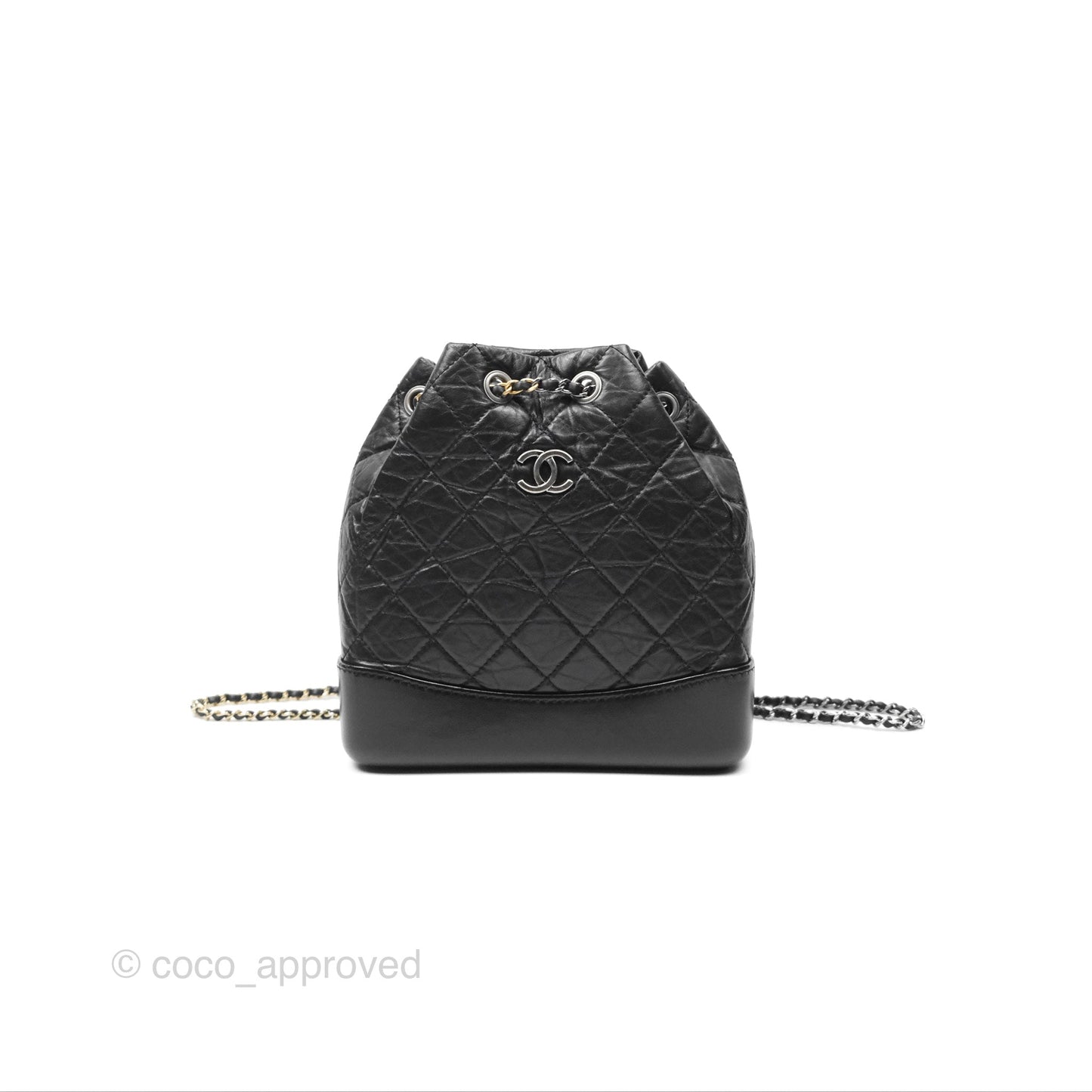 Chanel Small Gabrielle Backpack Black Aged Calfskin