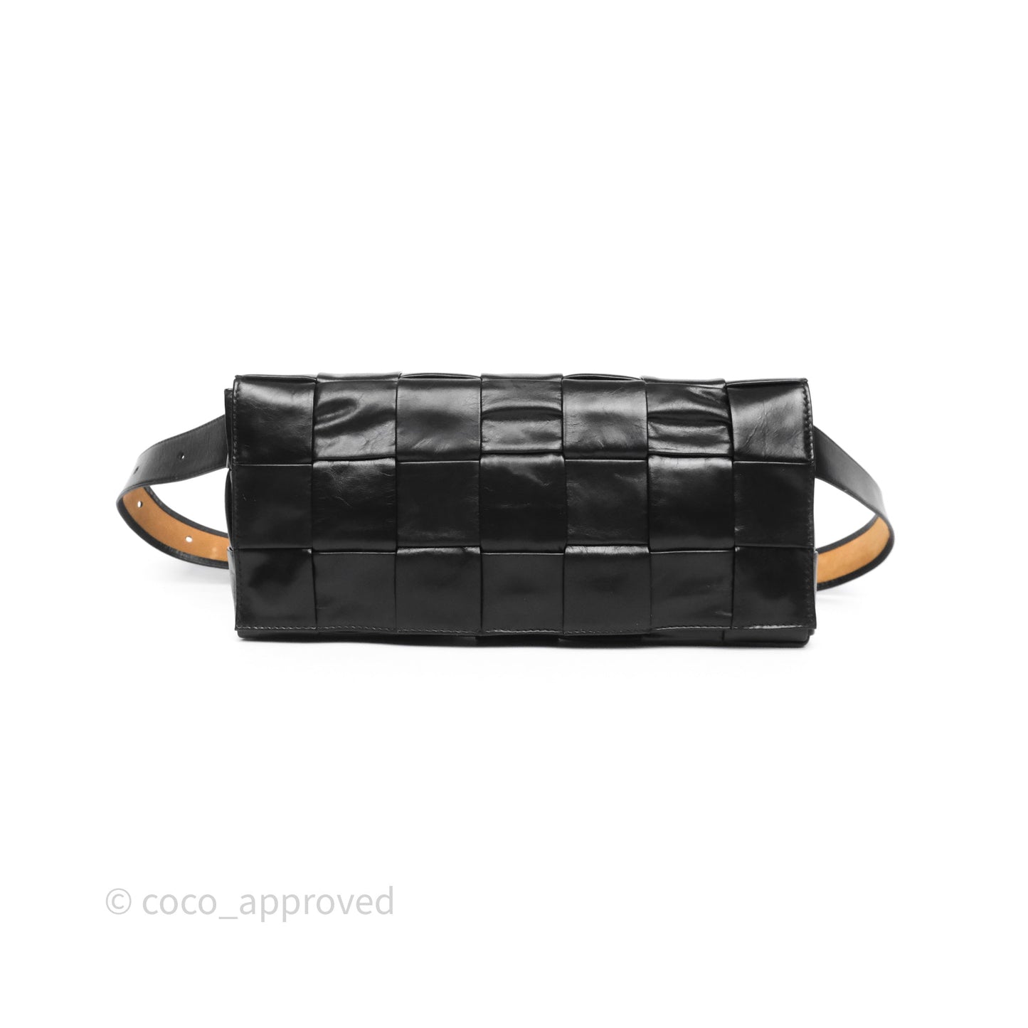 Bottega Veneta Cassette Stretch Belt Bag Maxi Black Intrecciato Leather
