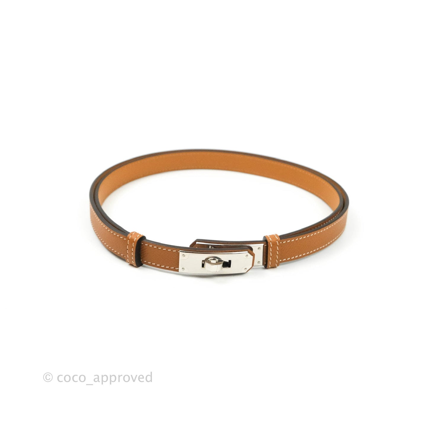 Hermès Epsom Kelly Buckle Belt Palladium Hardware