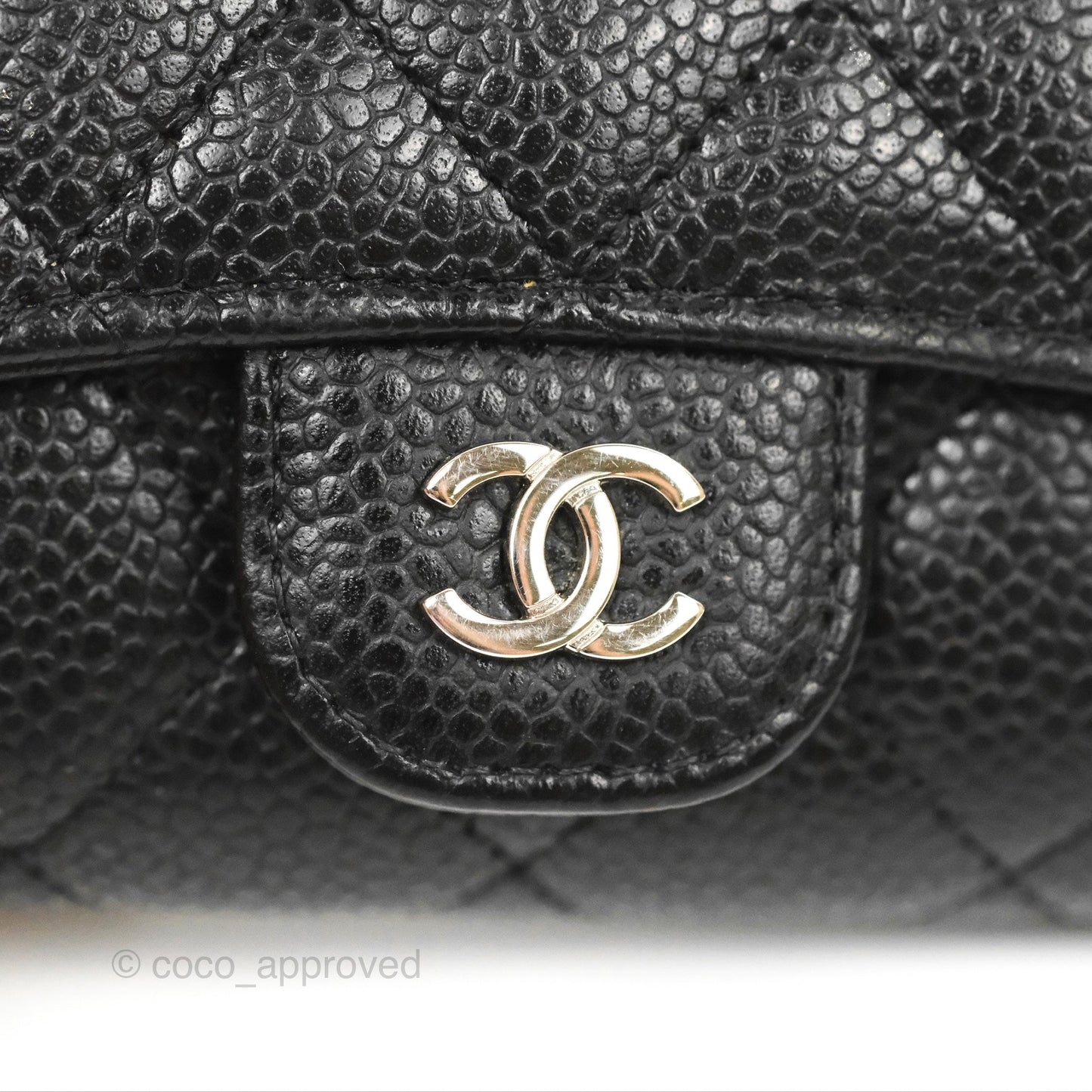 Chanel Classic Flap Card Holder Black Caviar Silver Hardware