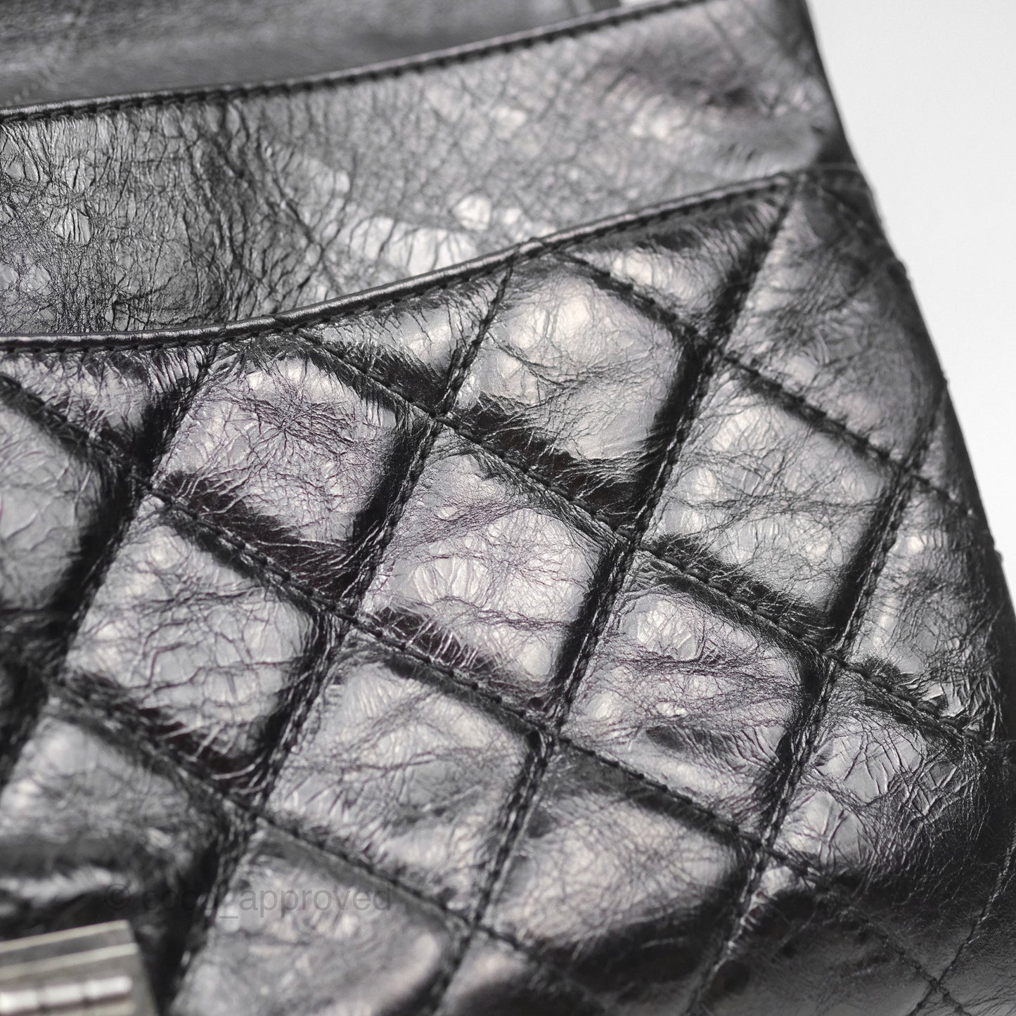 Chanel 228 Reissue Flap Quilted Black Crumpled Calfskin Ruthenium Hardware