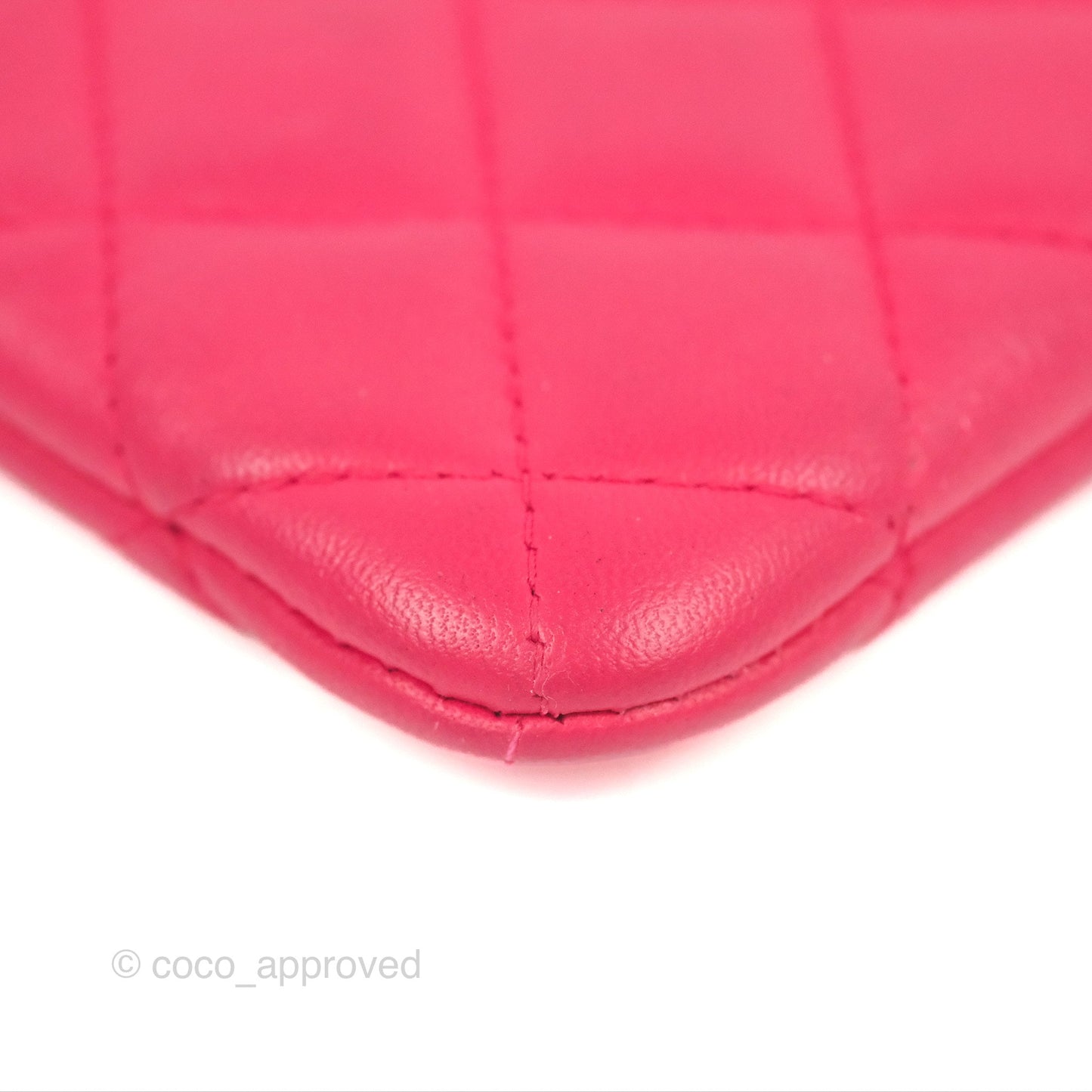 Chanel Quilted Mini O Case Pink Lambskin Silver Hardware