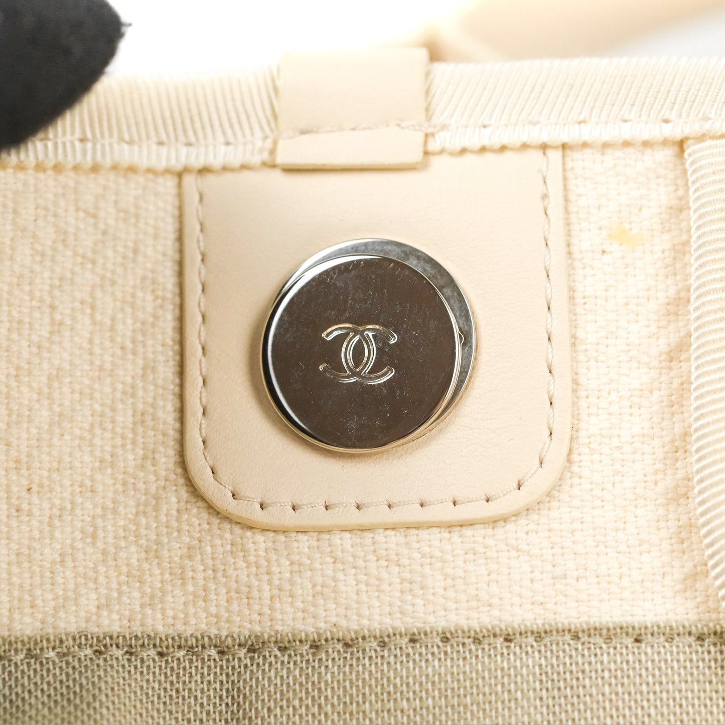 Chanel New Small Deauville Cream Ivory Canvas