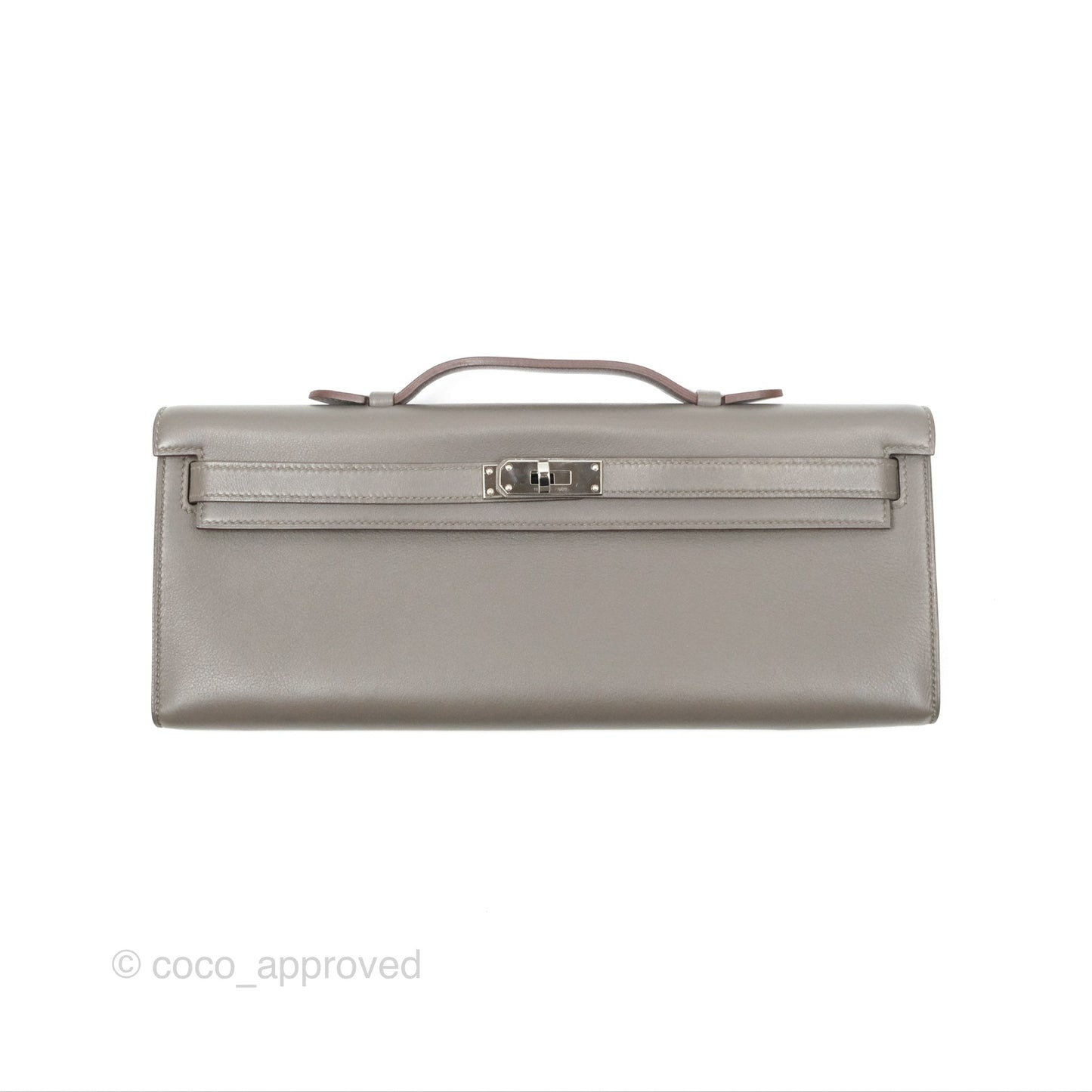 Hermes Kelly Cut Clutch Pochette Gris Asphalt M8 Swift Palladium Hardware