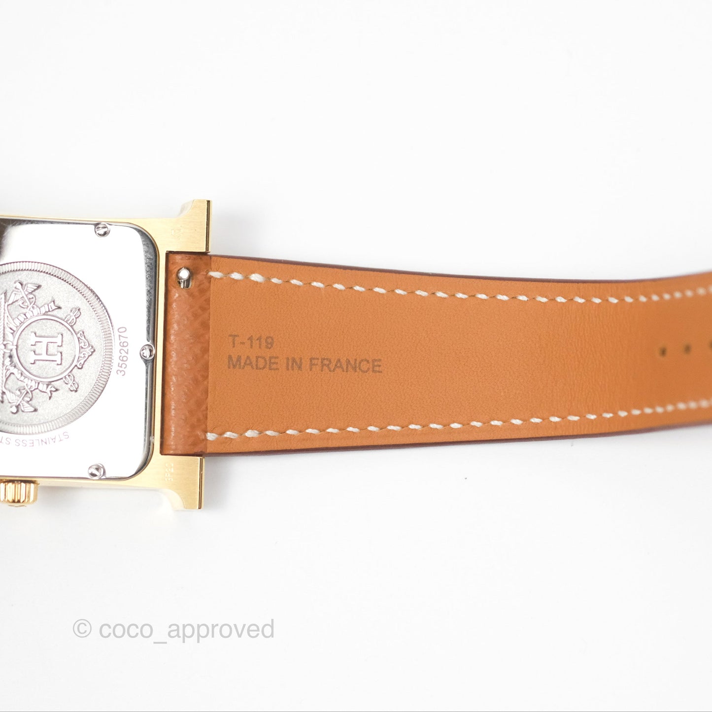 Hermès Heure H TGM 34mm Watch Gold Epsom Gold Hardware