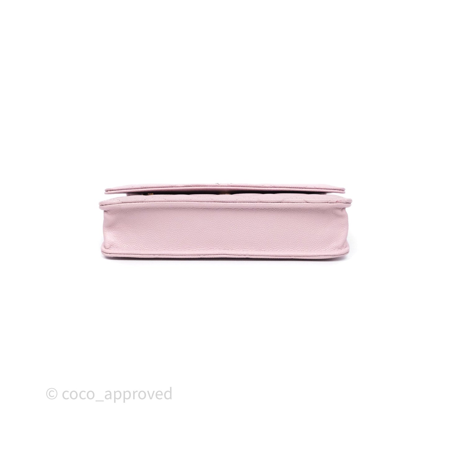 Chanel Classic Quilted Wallet On Chain WOC Pink Caviar Gold Hardware