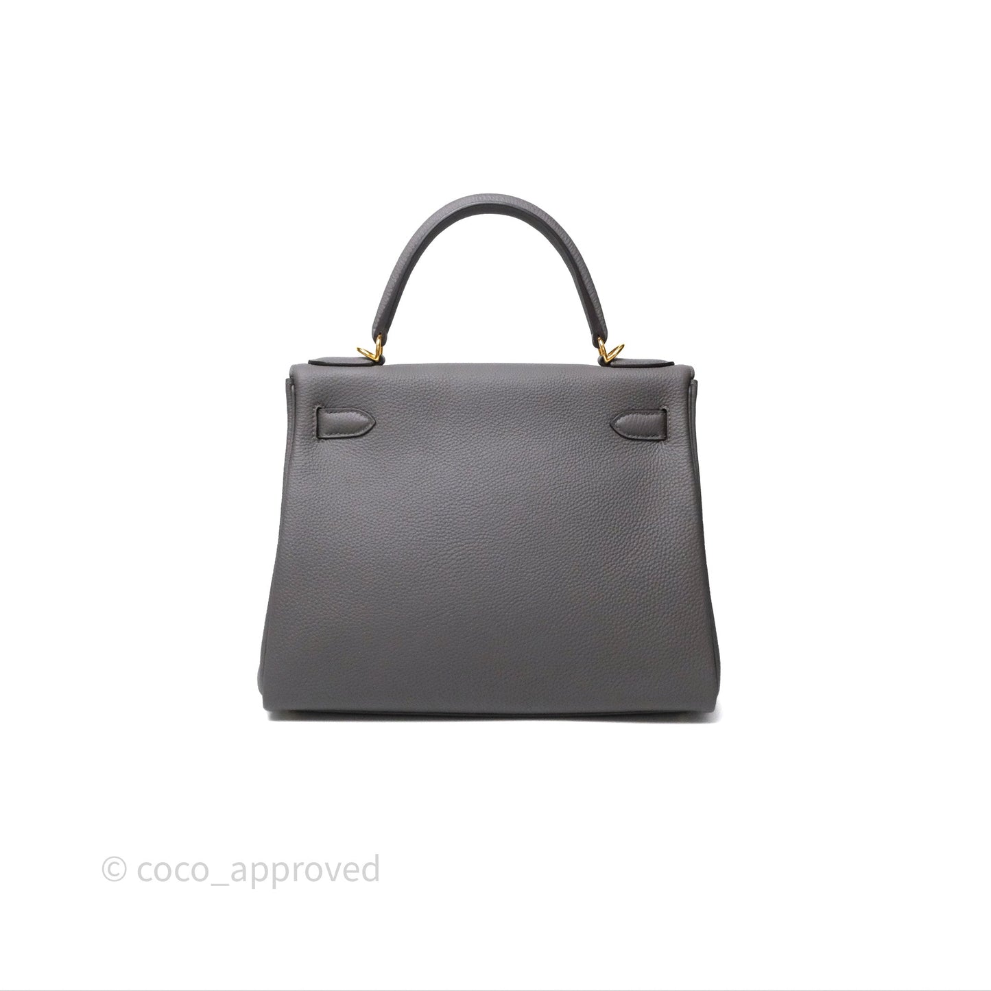 Hermès Kelly II 28 Retourne Etain 8F Togo Gold Hardware