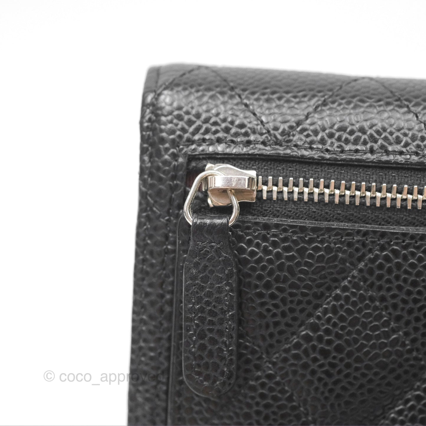 Chanel Classic Short Flap Wallet Black Caviar Silver Hardware