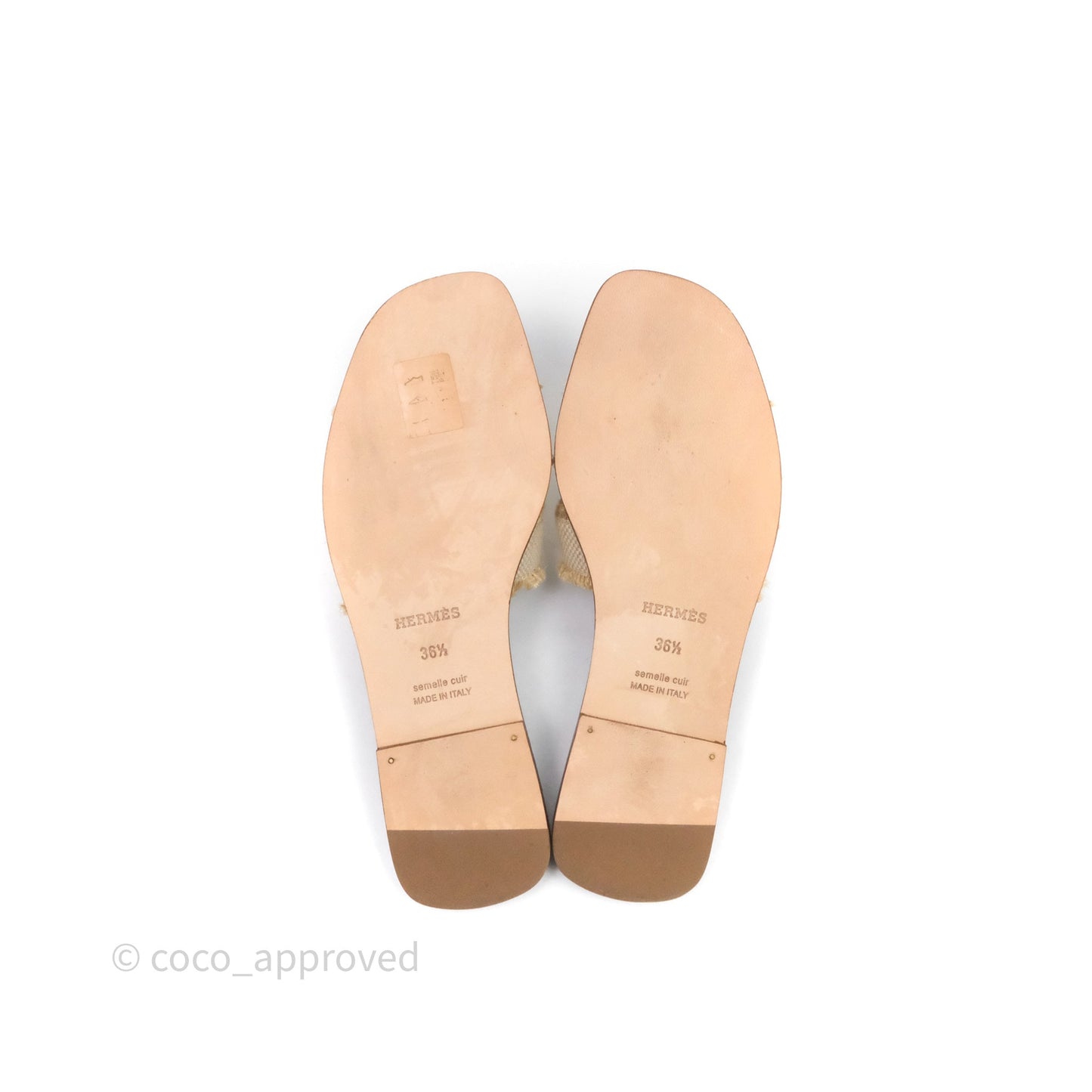 Hermes Oran Sandal Beige Size 36.5