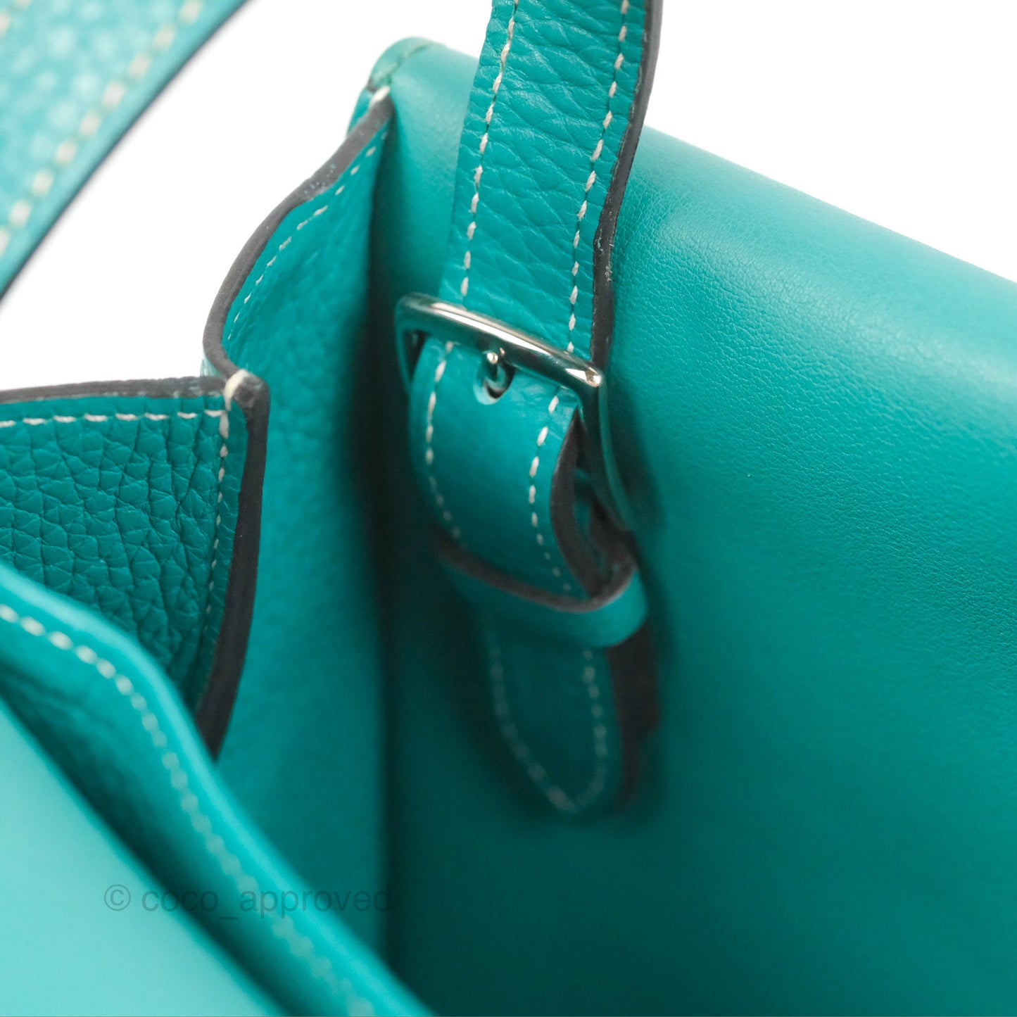 Hermès Halzan 31 Vert Verone Clemence Palladium Hardware