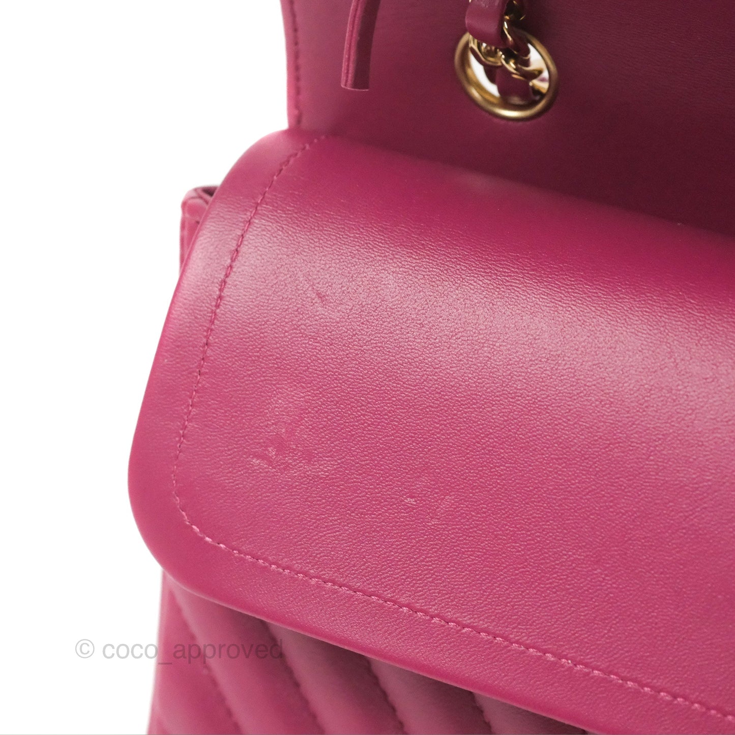Chanel Medium Classic Flap Chevron Plum Pink Lambskin Gold Hardware