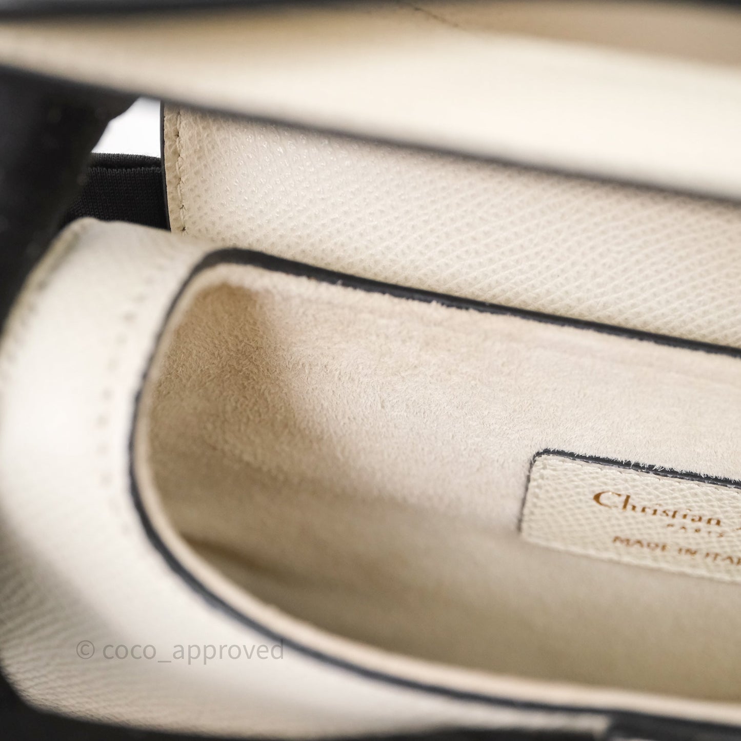 Christian Dior Mini Saddle Bag White Grained Calfskin Gold Hardware