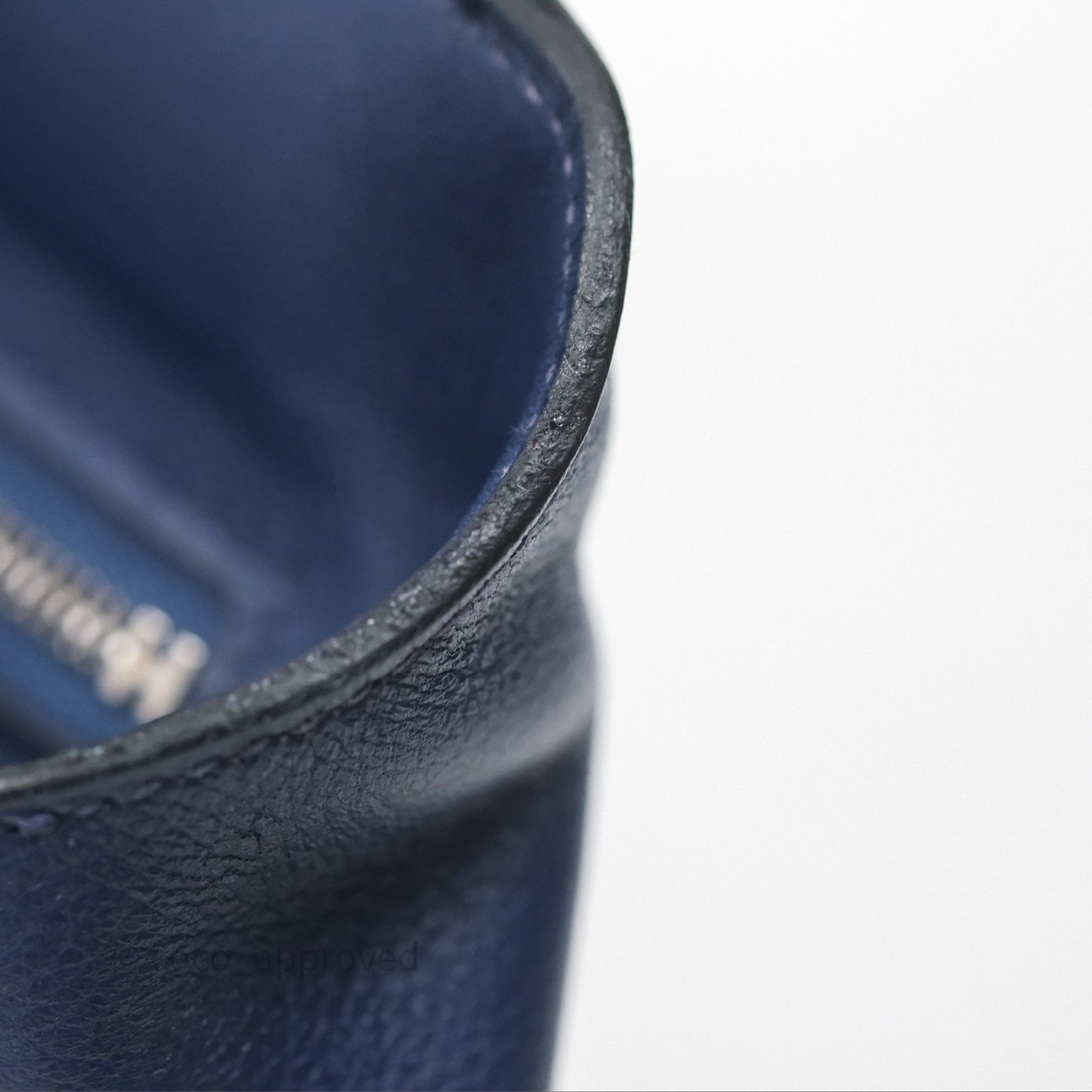 Hermès 24/24 21 Mini Bleu Saphir 73/ Bleu Indigo 76/ Bleu France 71 Evercolor/ Swift Palladium Hardware