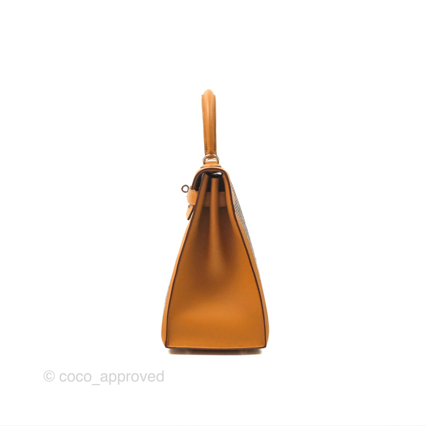 Hermès Kelly Sellier 28 Quadrille Black/White/Desert Sesame Swift